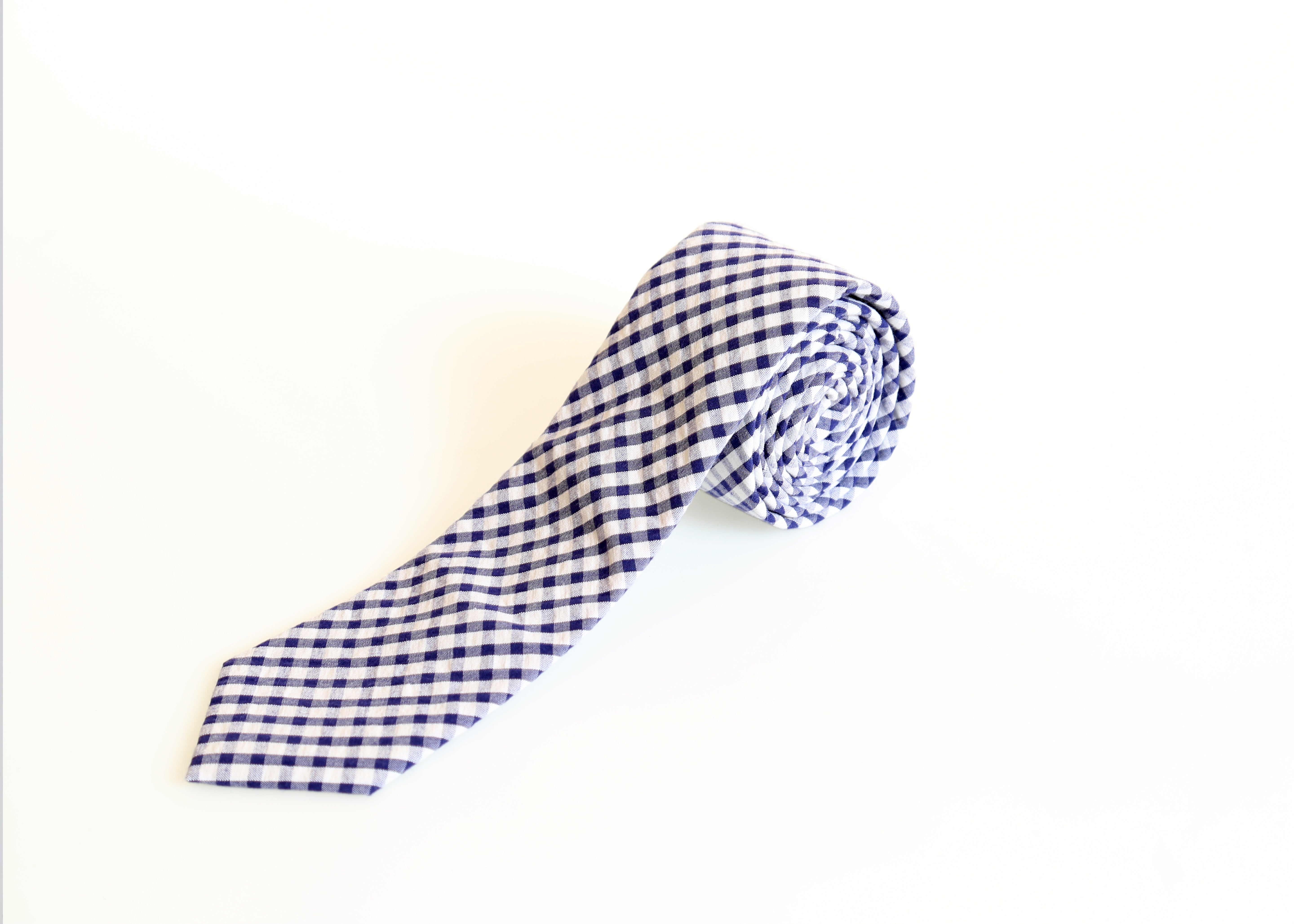 Baby Gingham Blue Mens Tie