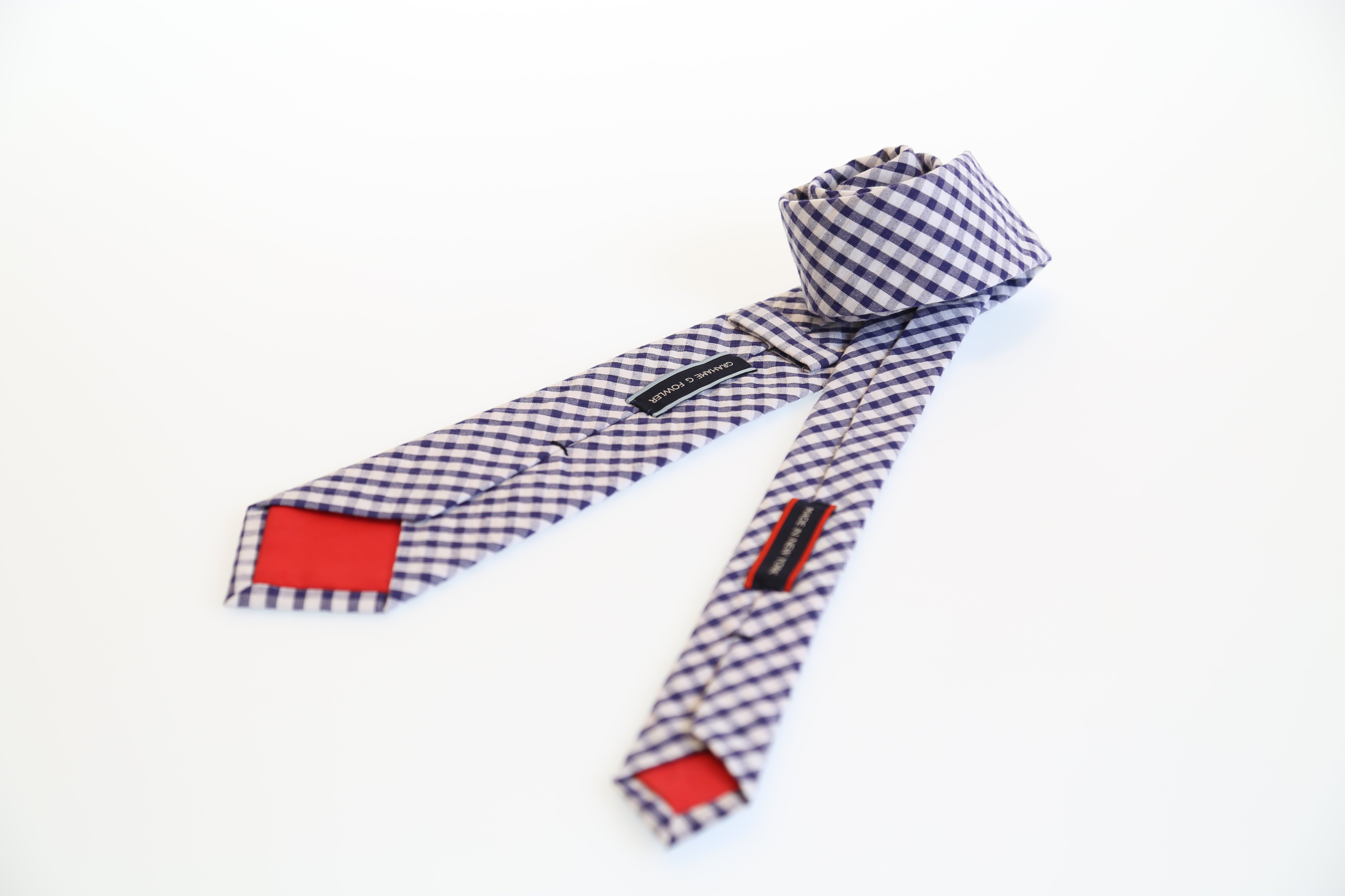 Baby Gingham Blue Mens Tie