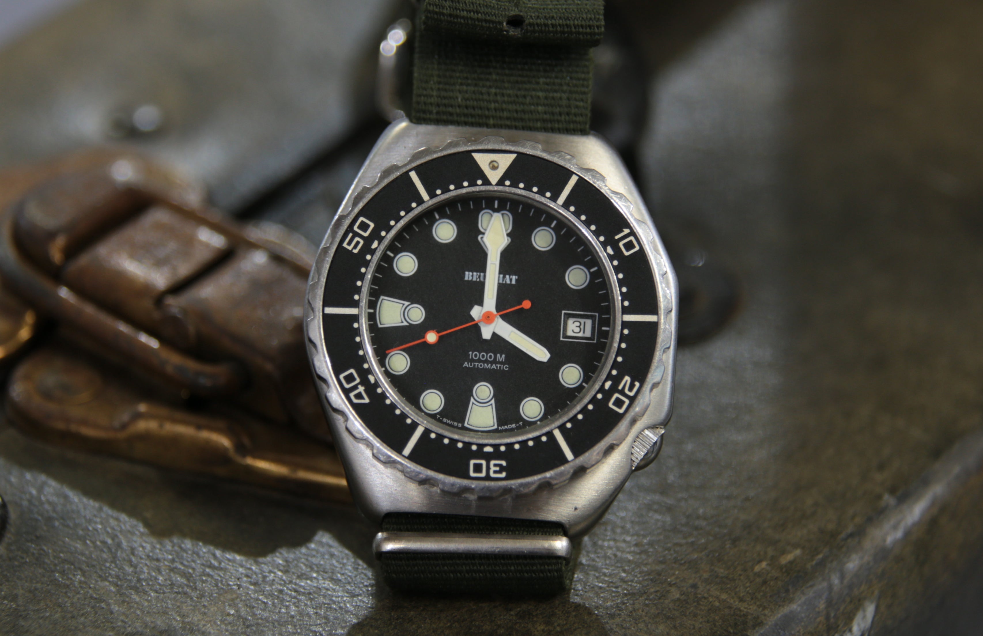 BEUCHAT 1993 MARINE NATIONAL ISSUE #980B 1000M ETA 2824-2 MOVEMENT #03