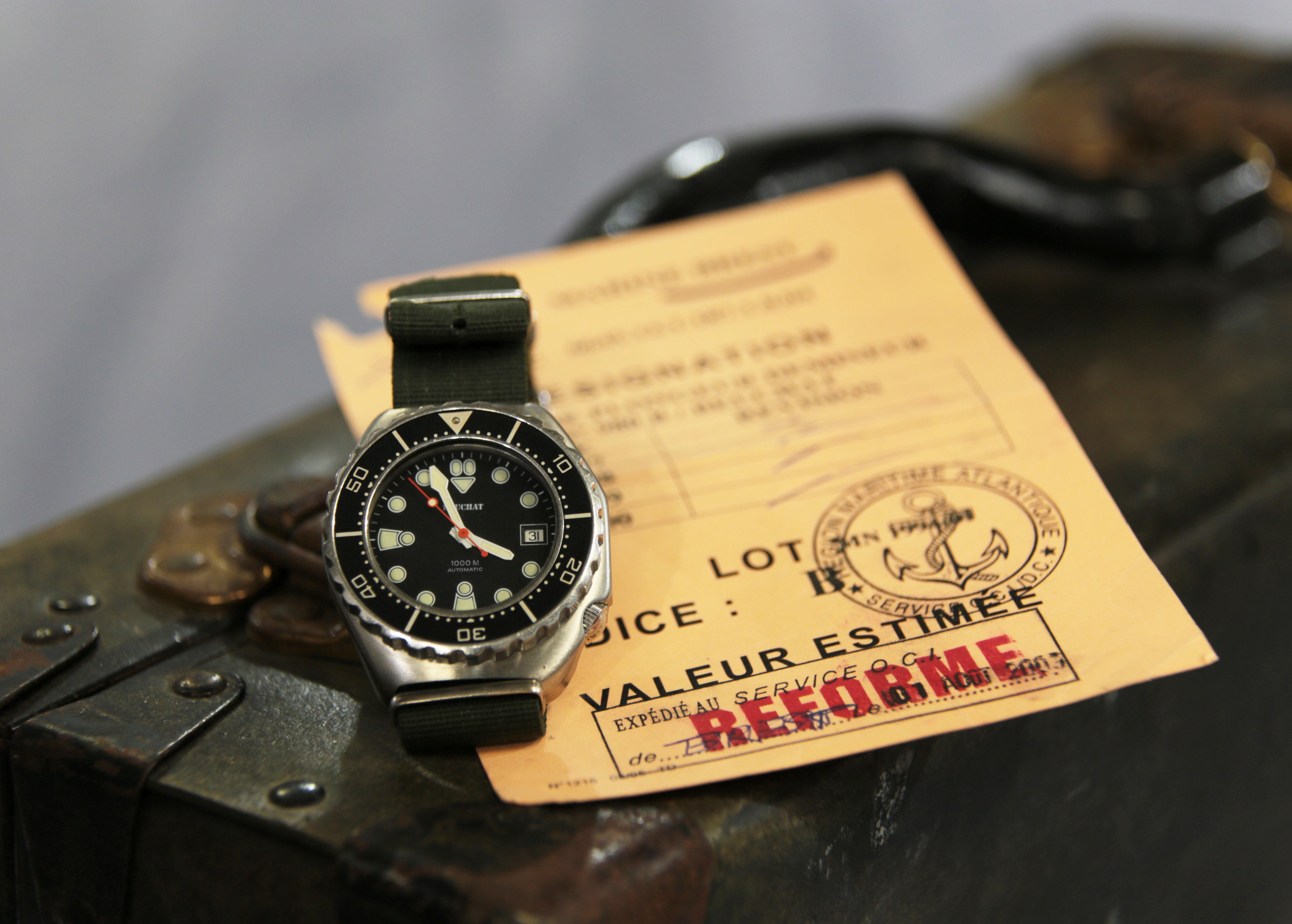 BEUCHAT 1993 MARINE NATIONAL ISSUE #980B 1000M ETA 2824-2 MOVEMENT #03