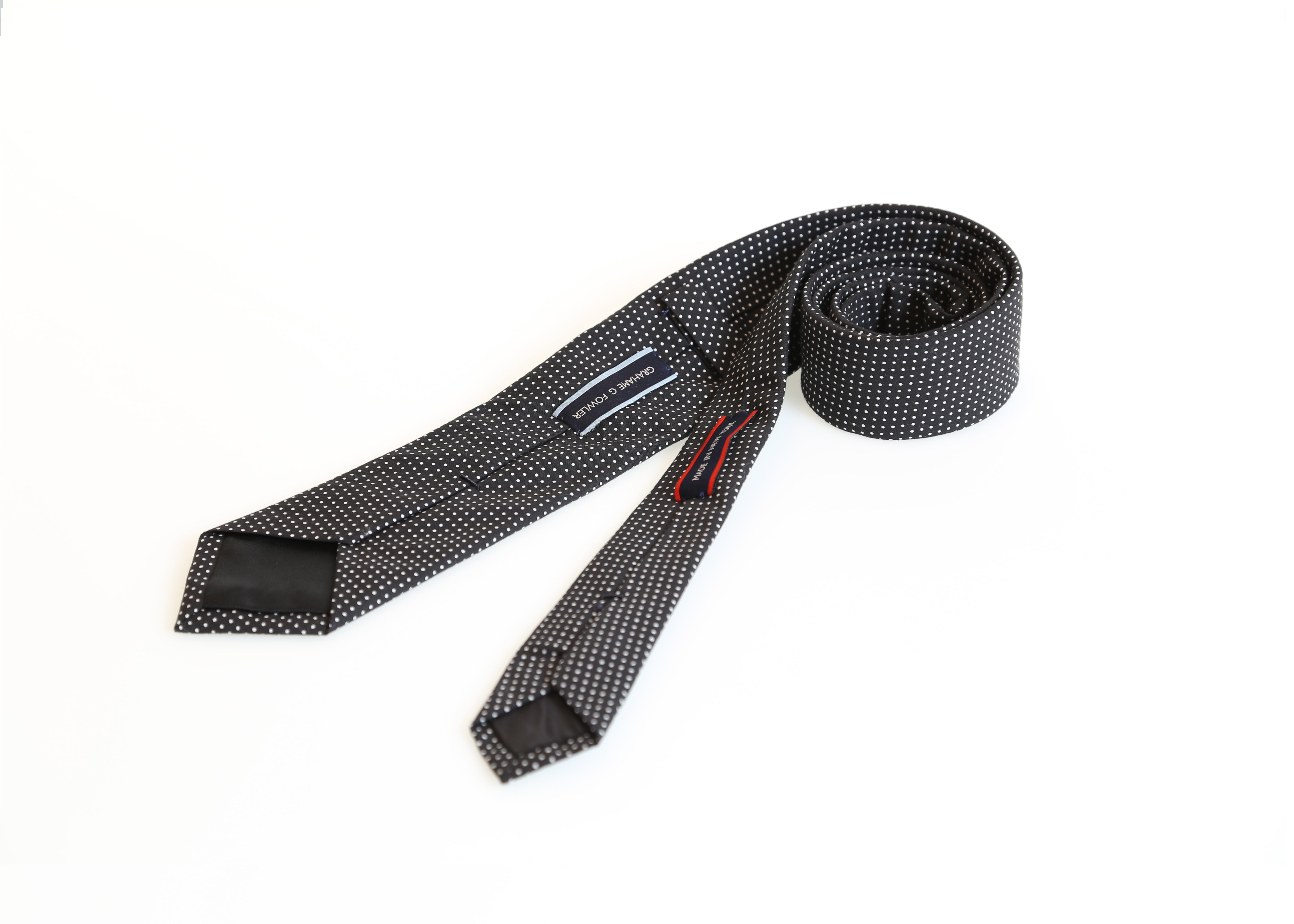 Black Polka Dot Mens Tie