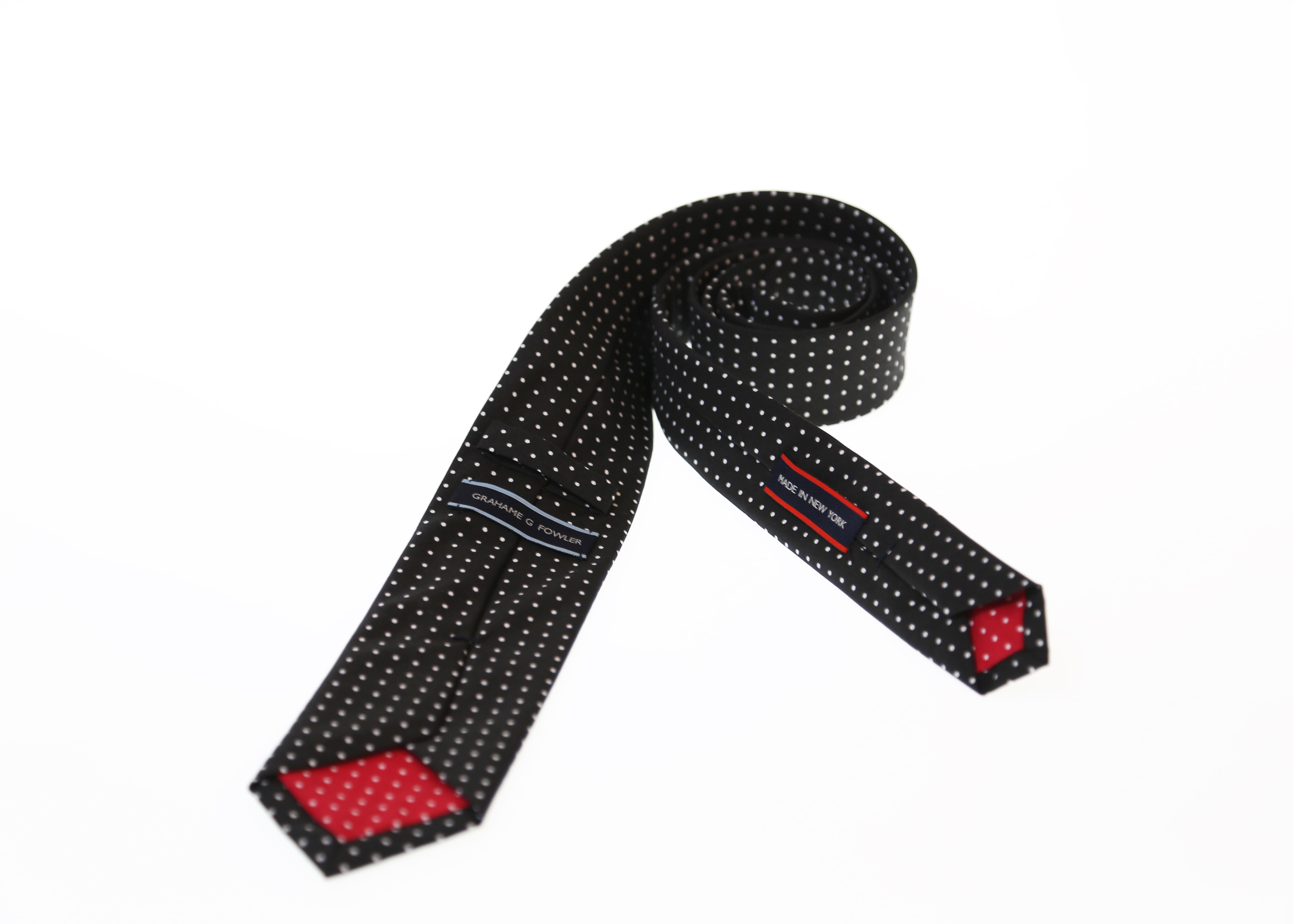 Black Polka Derrick Mens Tie