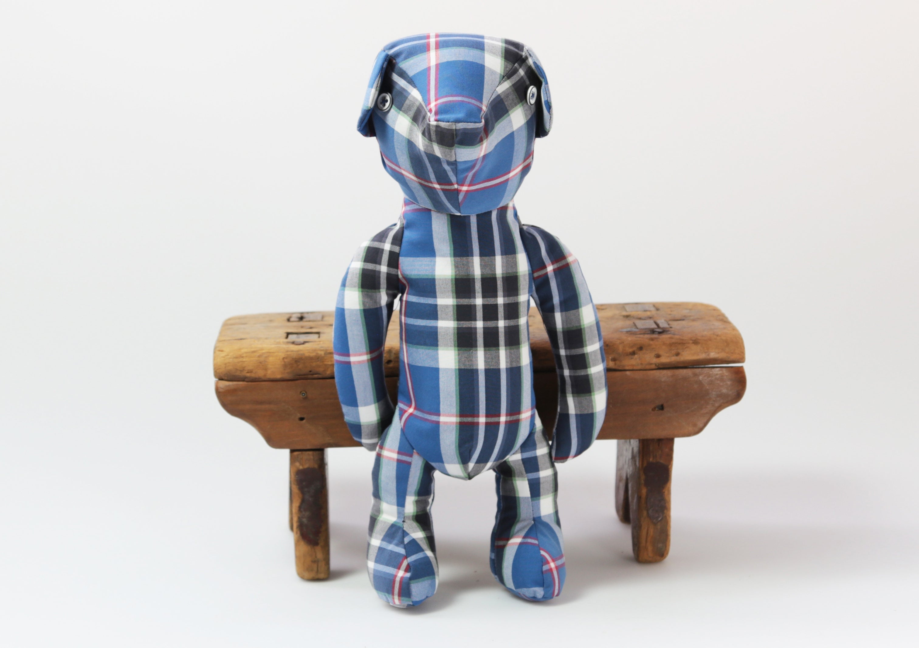 BLUE PLAID BEAR