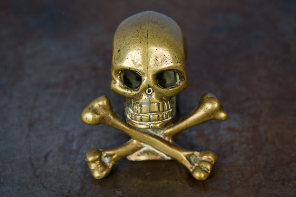 Brass Skull and Crossbones Car/ Motorcycle Radiator Mascot