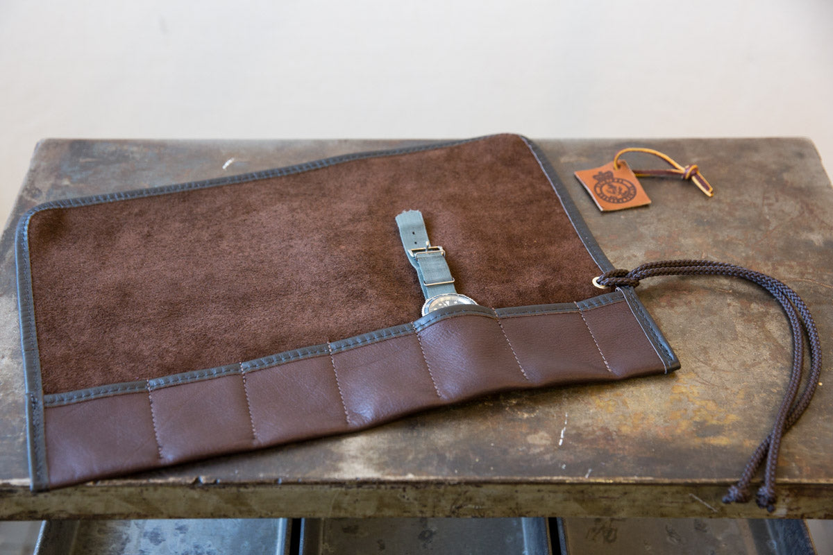 Brown Leather watch roll