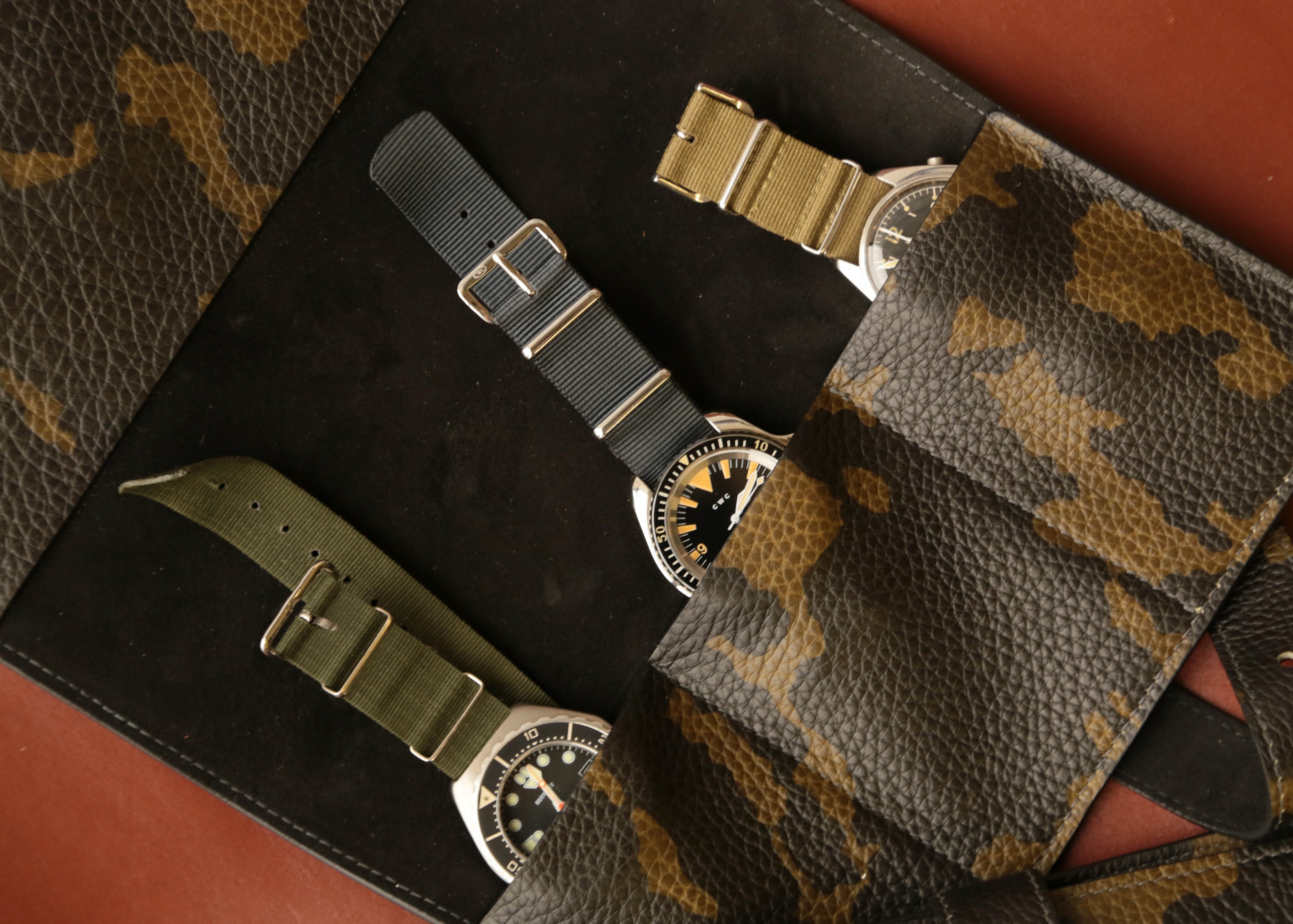 CALF SKIN CAMO WALLET & DOCUMENT HOLDER