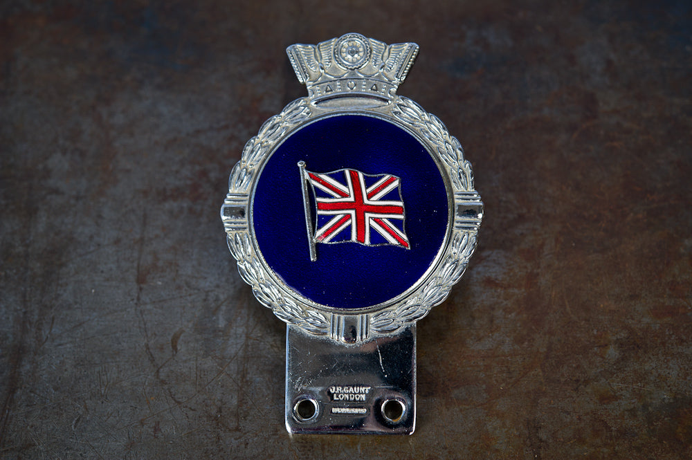 Chrome Union Jack J.R. Grant Car Badge