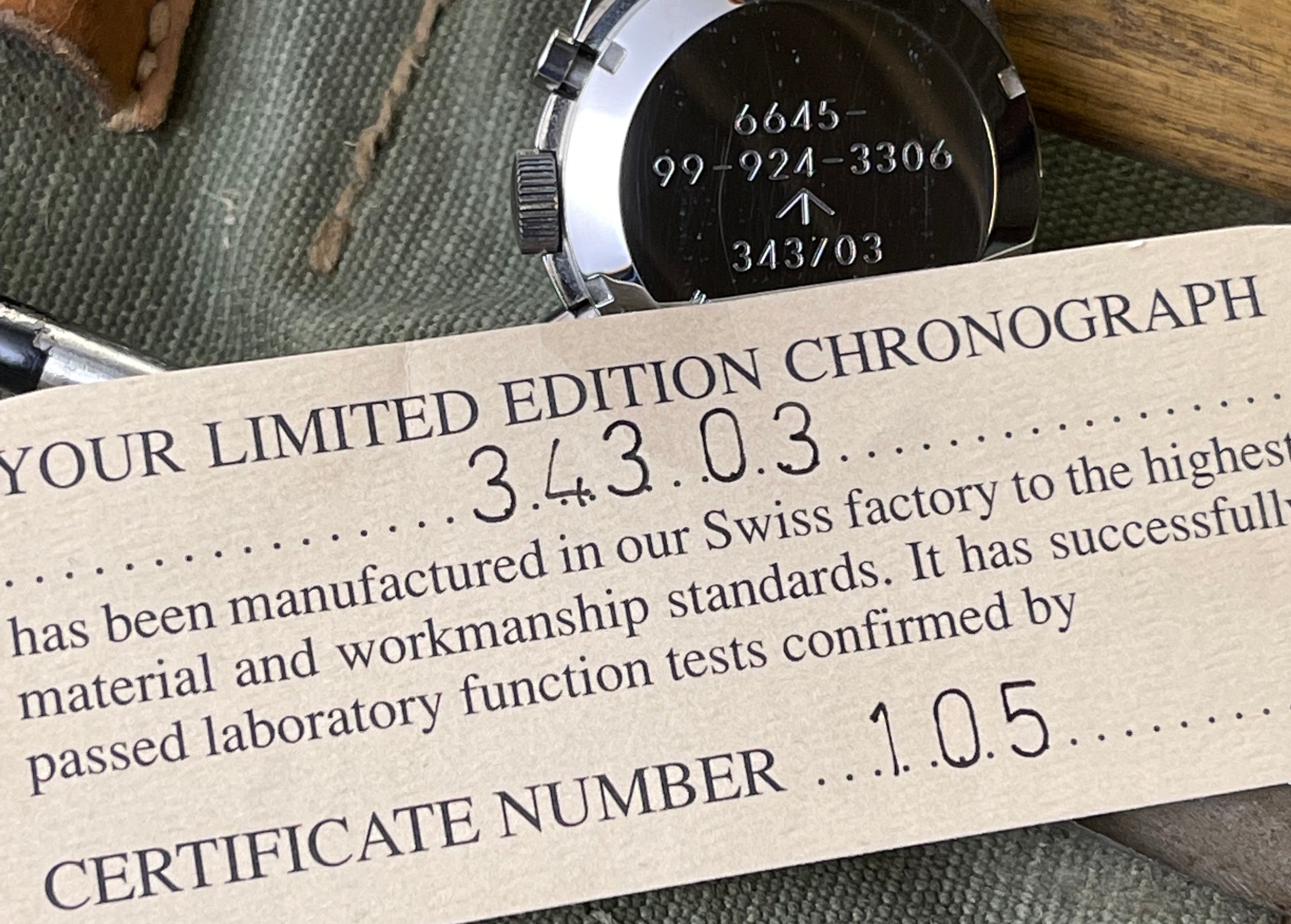 CWC CHRONOGRAPH 343/03 LTD ETD