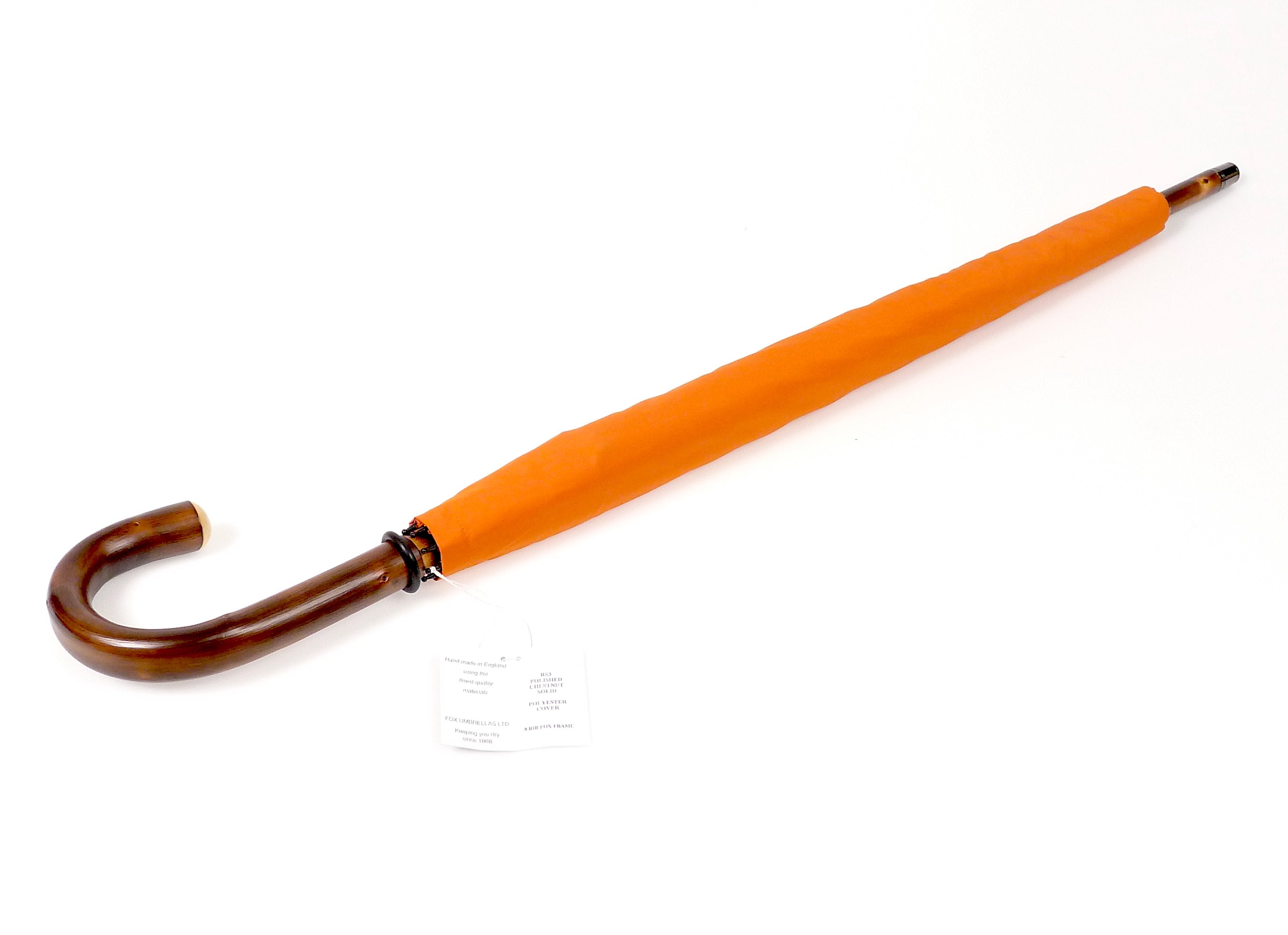 Fox Umbrella RS3 Polished Chestnut Solid Orange Umbrella