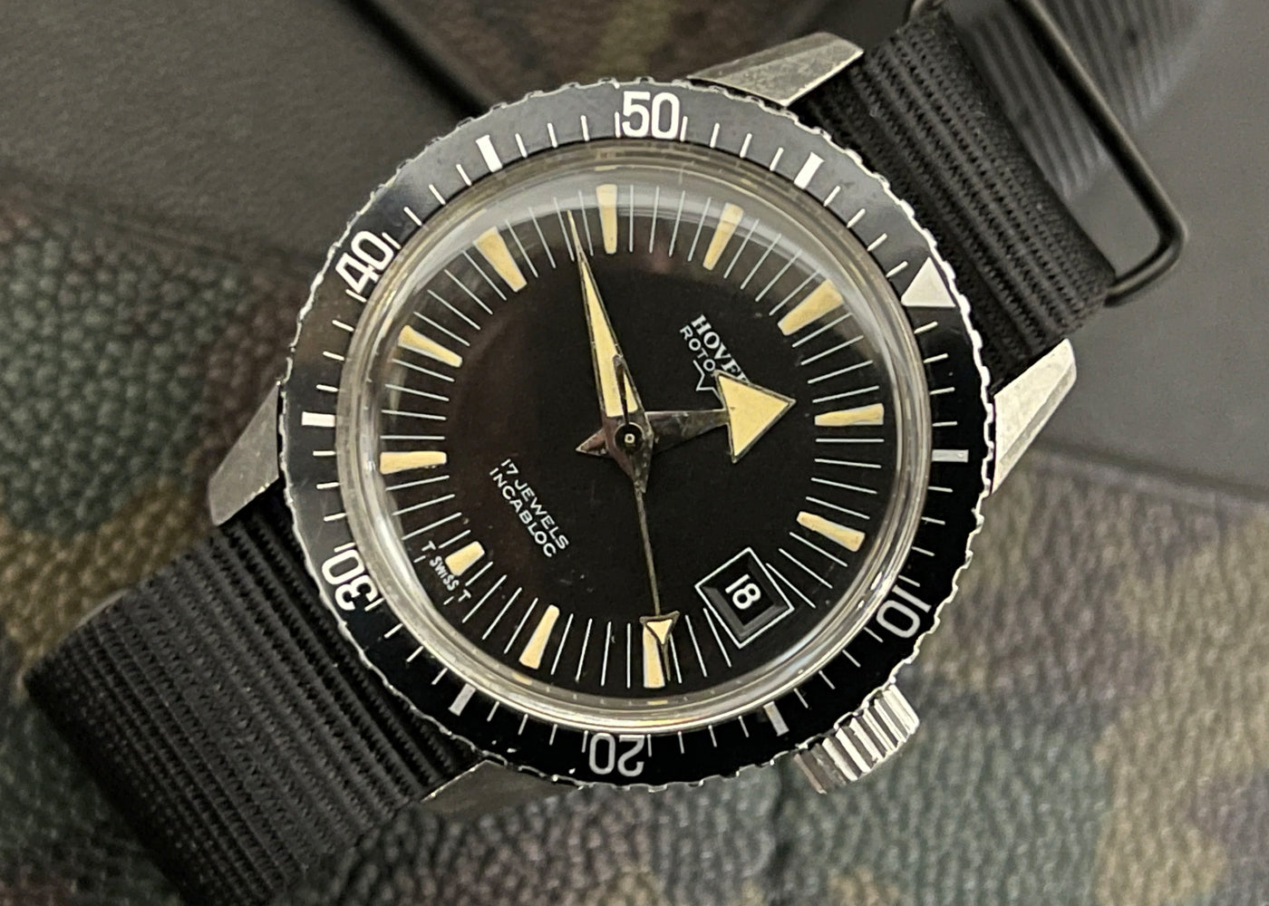 HOVERTA ROTOMATIC BLACK DIAL DIVE WATCH