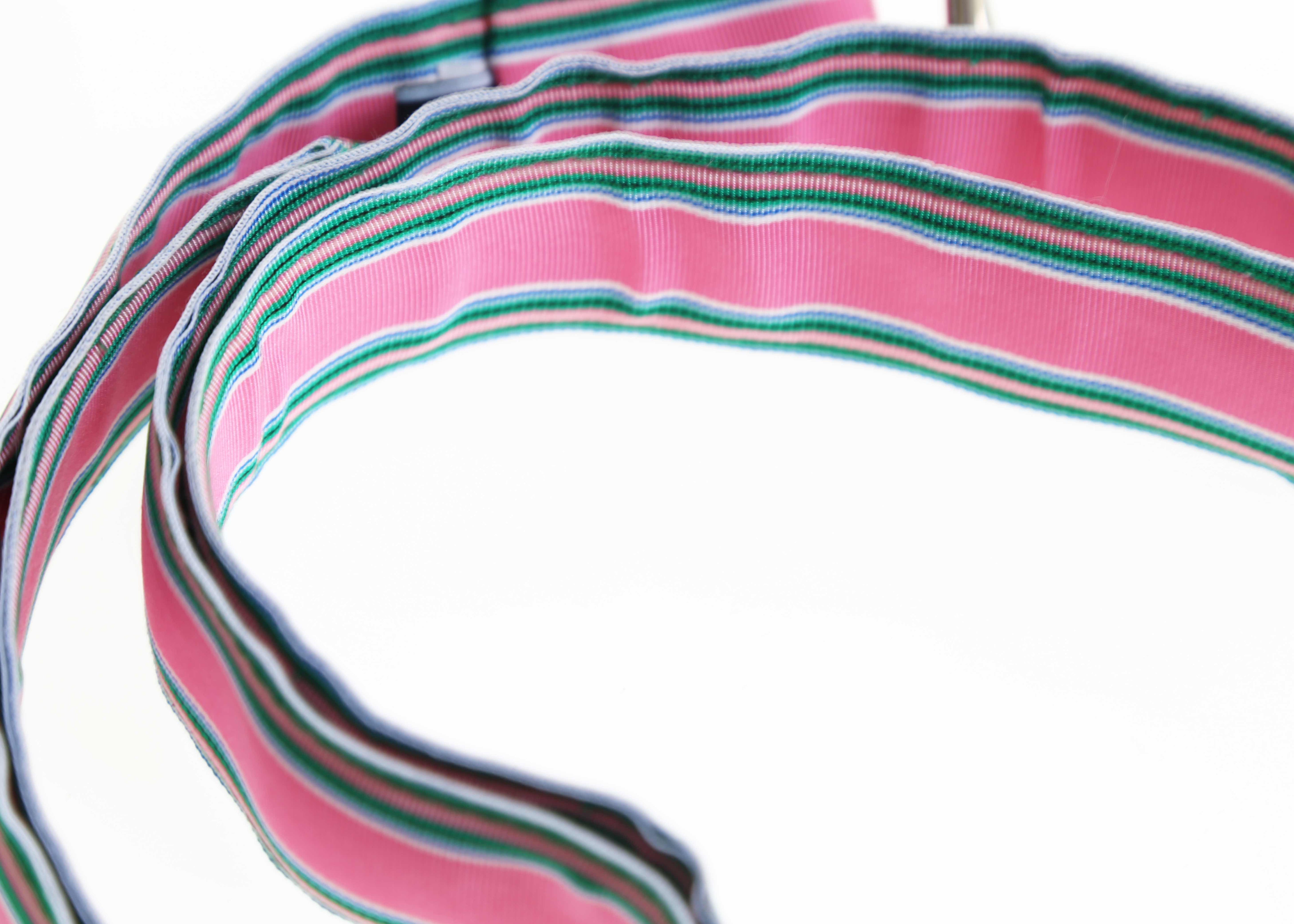 Pink Multi Stripe Grosgrain Ribbon Belt