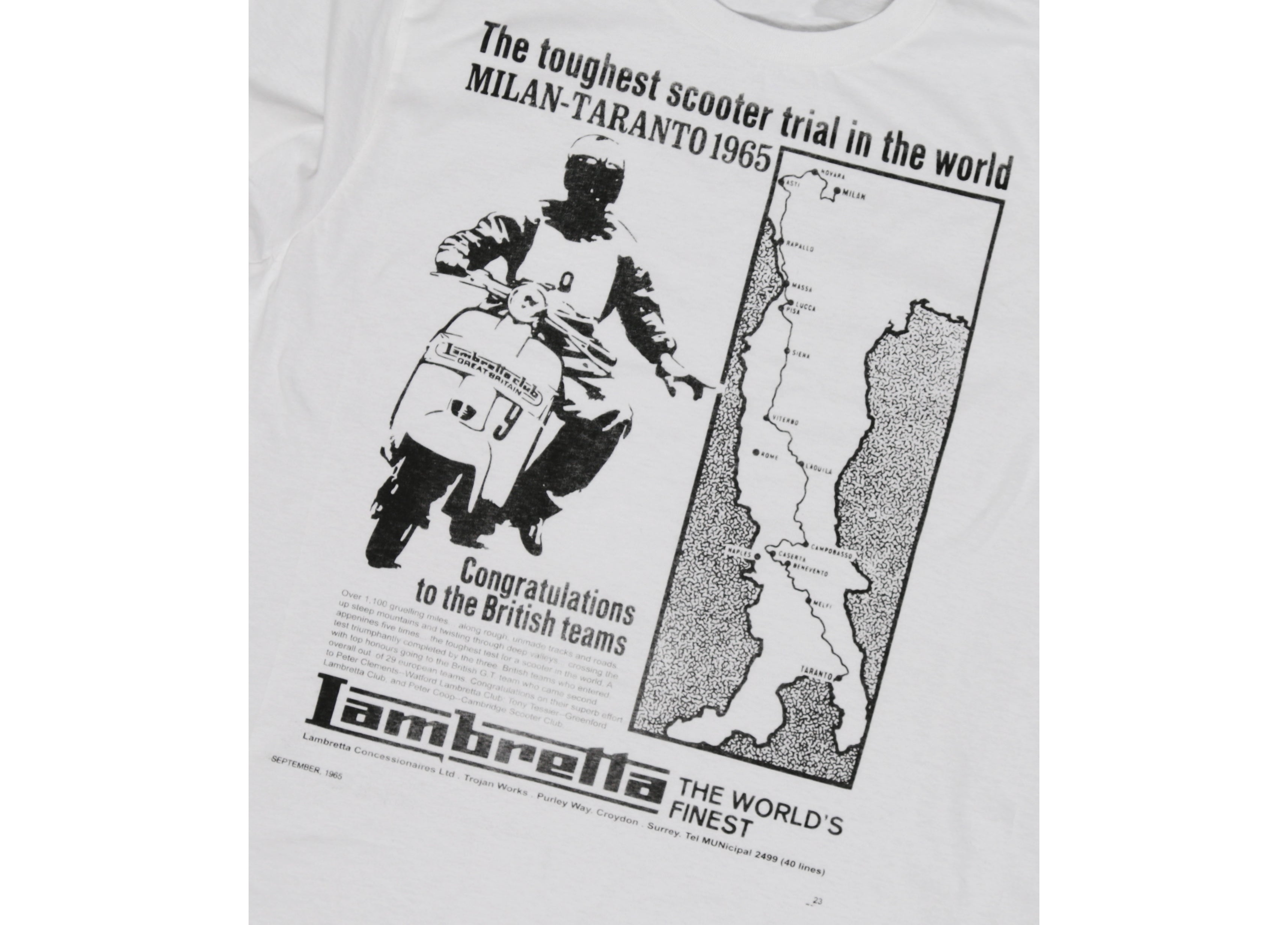 "MILAN-TARANTO 1965" T-SHIRT WHITE