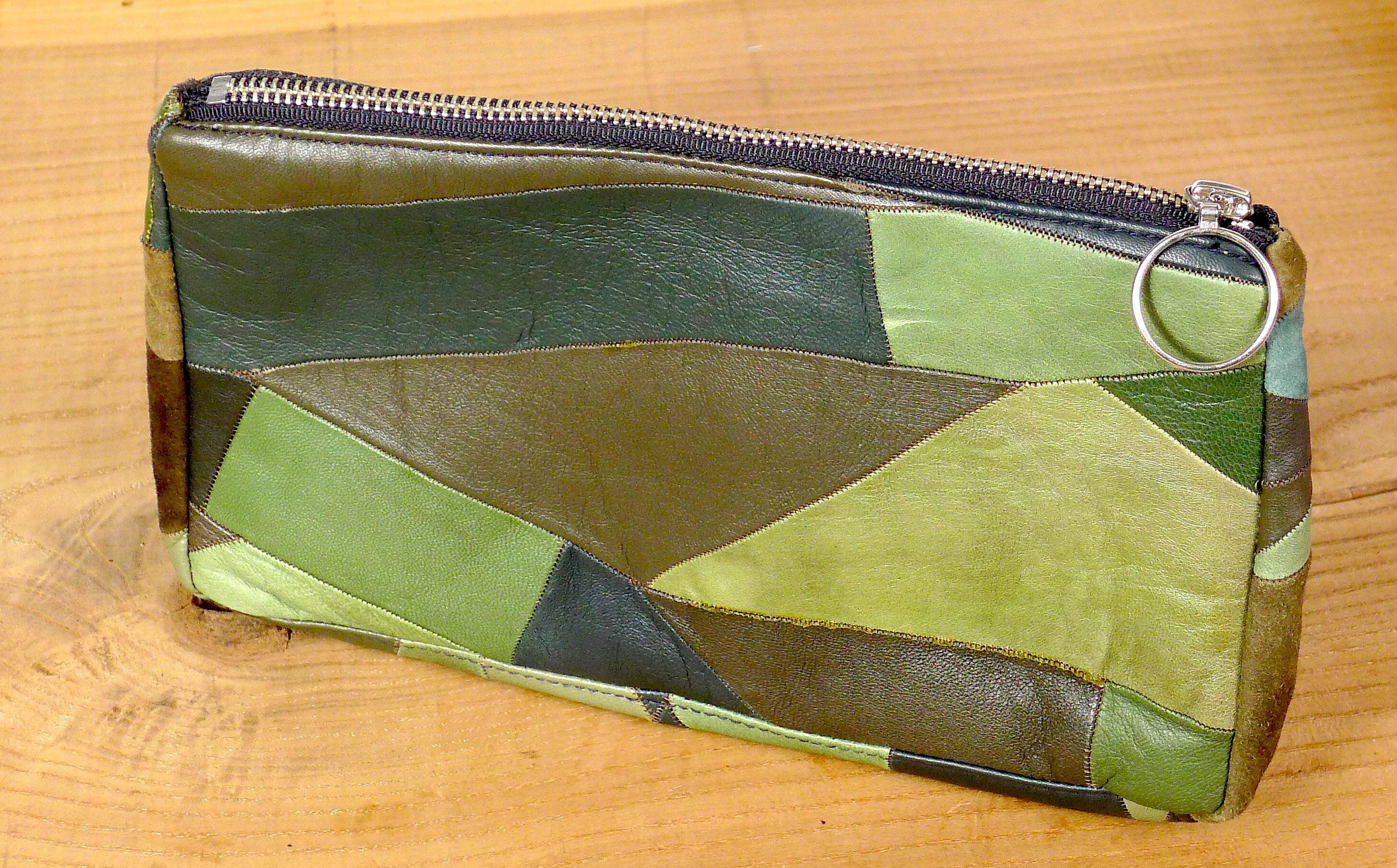 Milano Leather Lambskin Camo Zippered Pouch