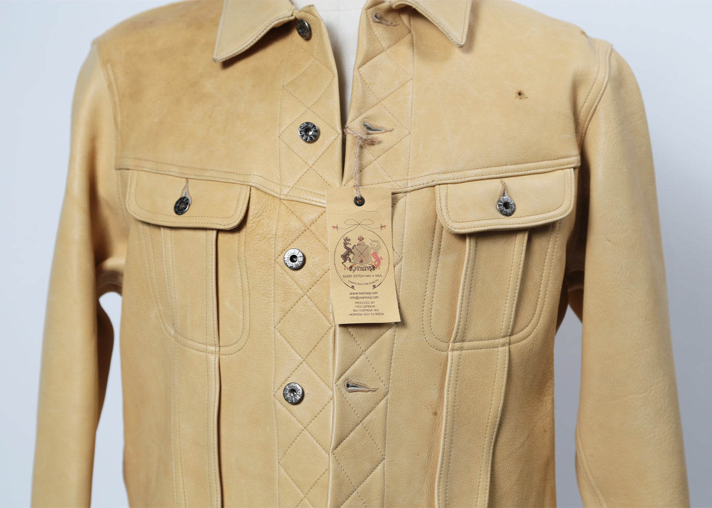 MONITALY PALOMINO ASSORTED DEER LEATHER JACKET M20018
