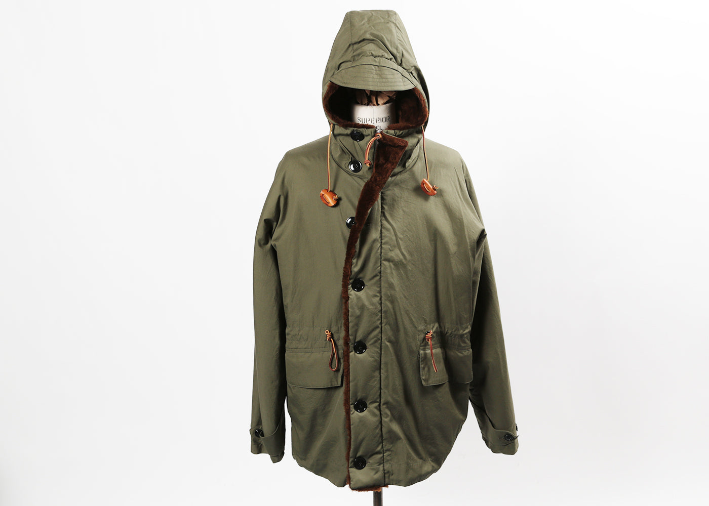 MONITALY VANCLOTH OLIVE DECK PARKA W/ FUR LINING M18063