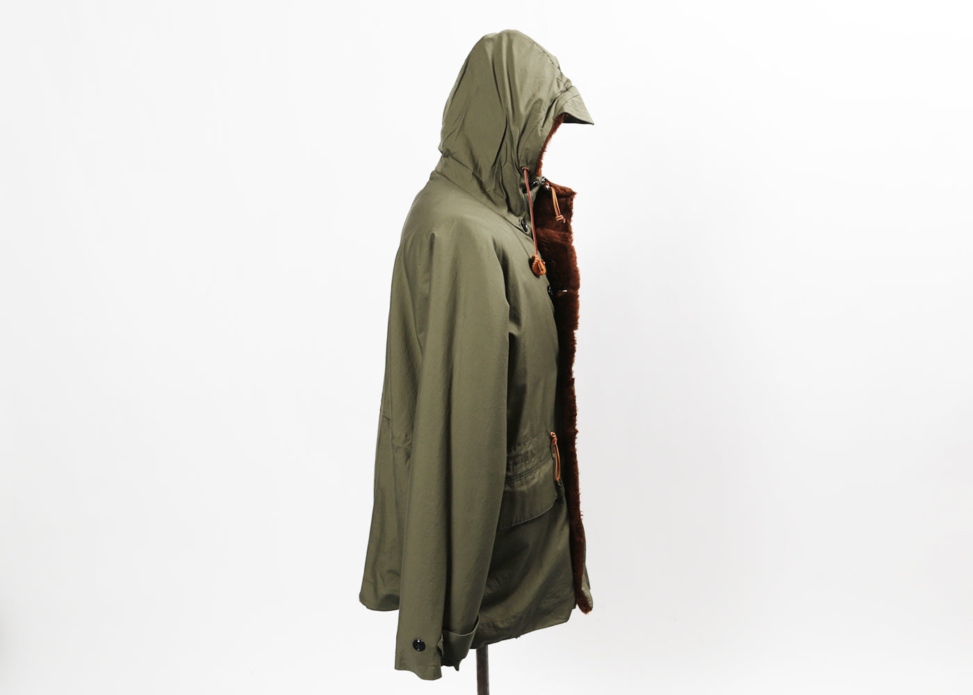 MONITALY VANCLOTH OLIVE DECK PARKA W/ FUR LINING M18063