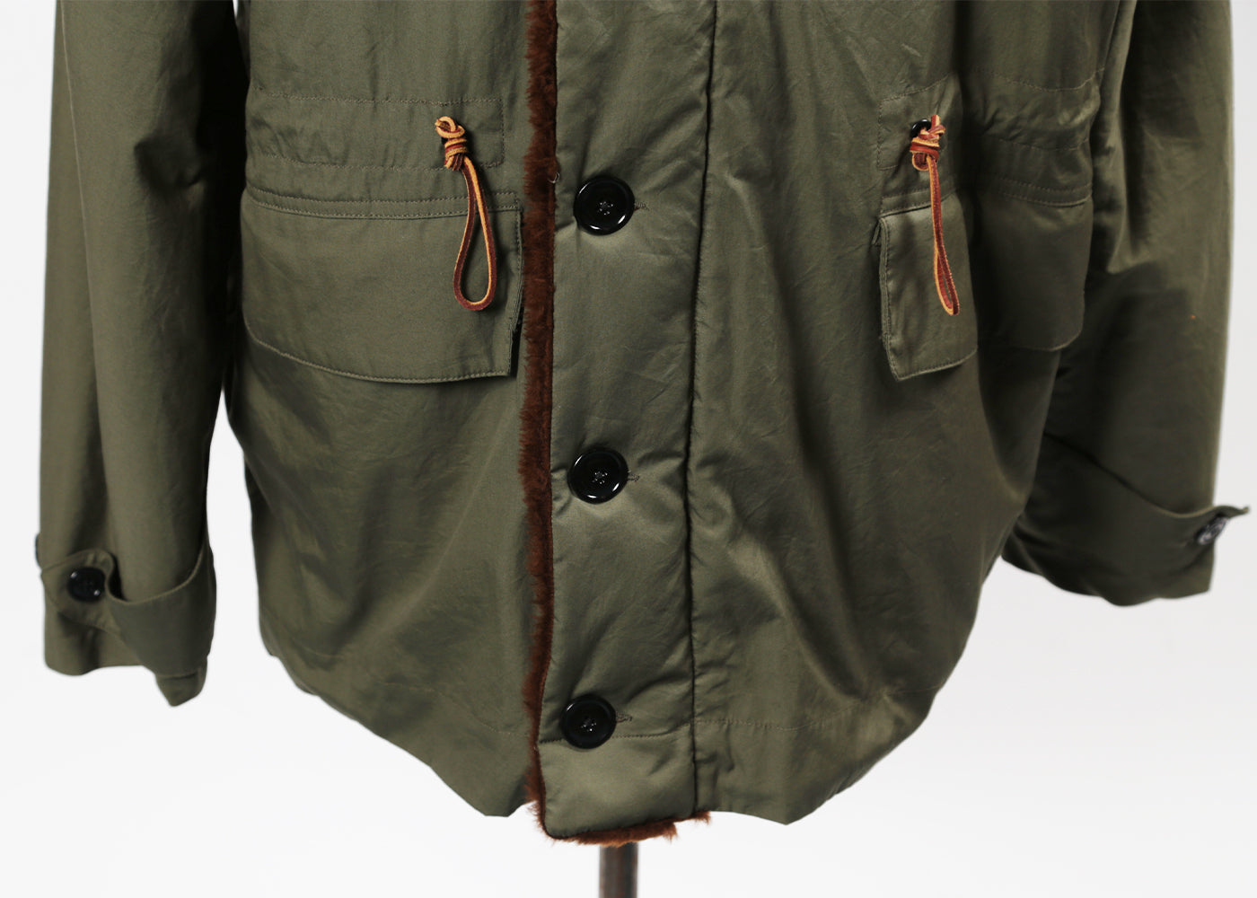 MONITALY VANCLOTH OLIVE DECK PARKA W/ FUR LINING M18063