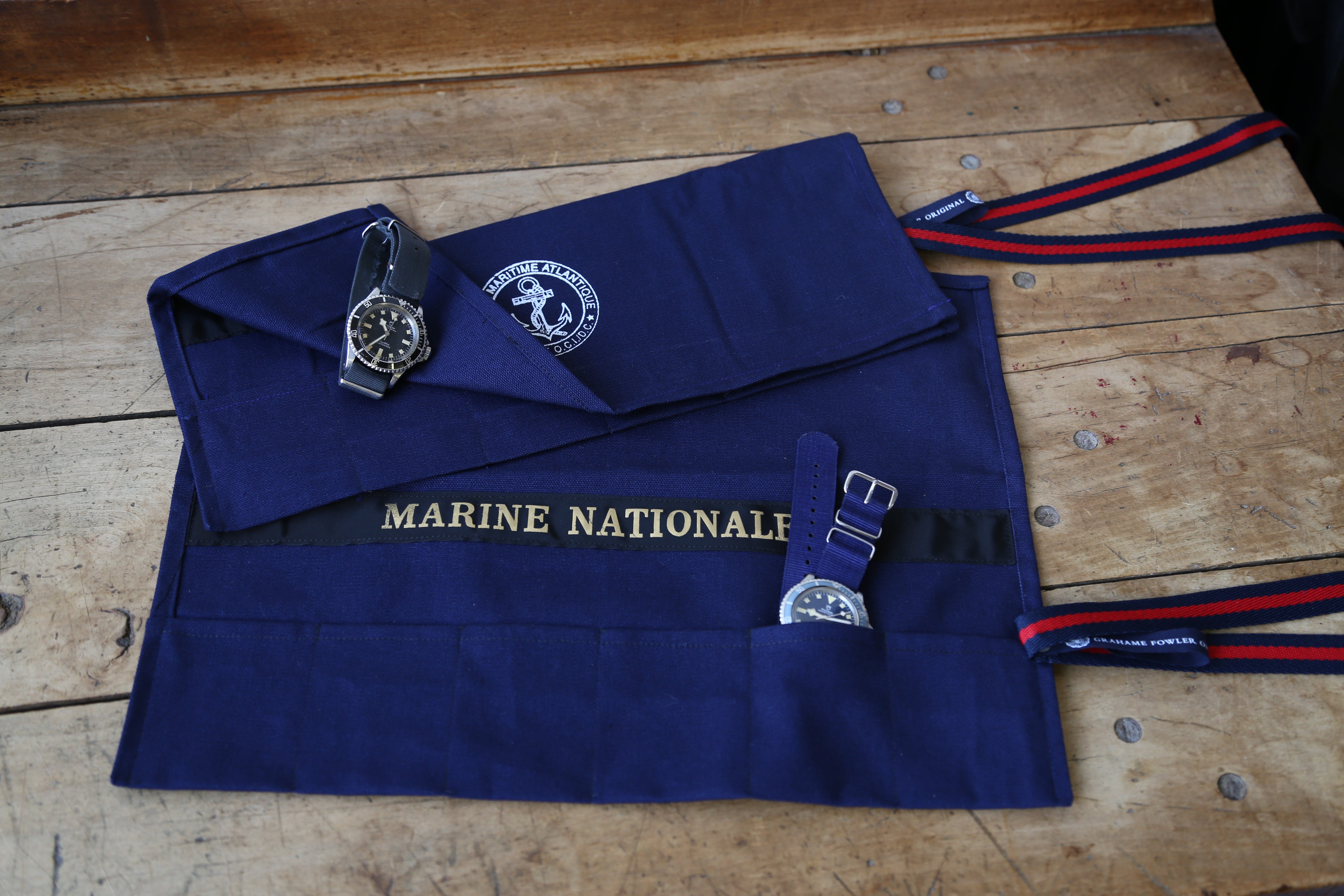 Navy Blue Marine Nationale Watch Roll