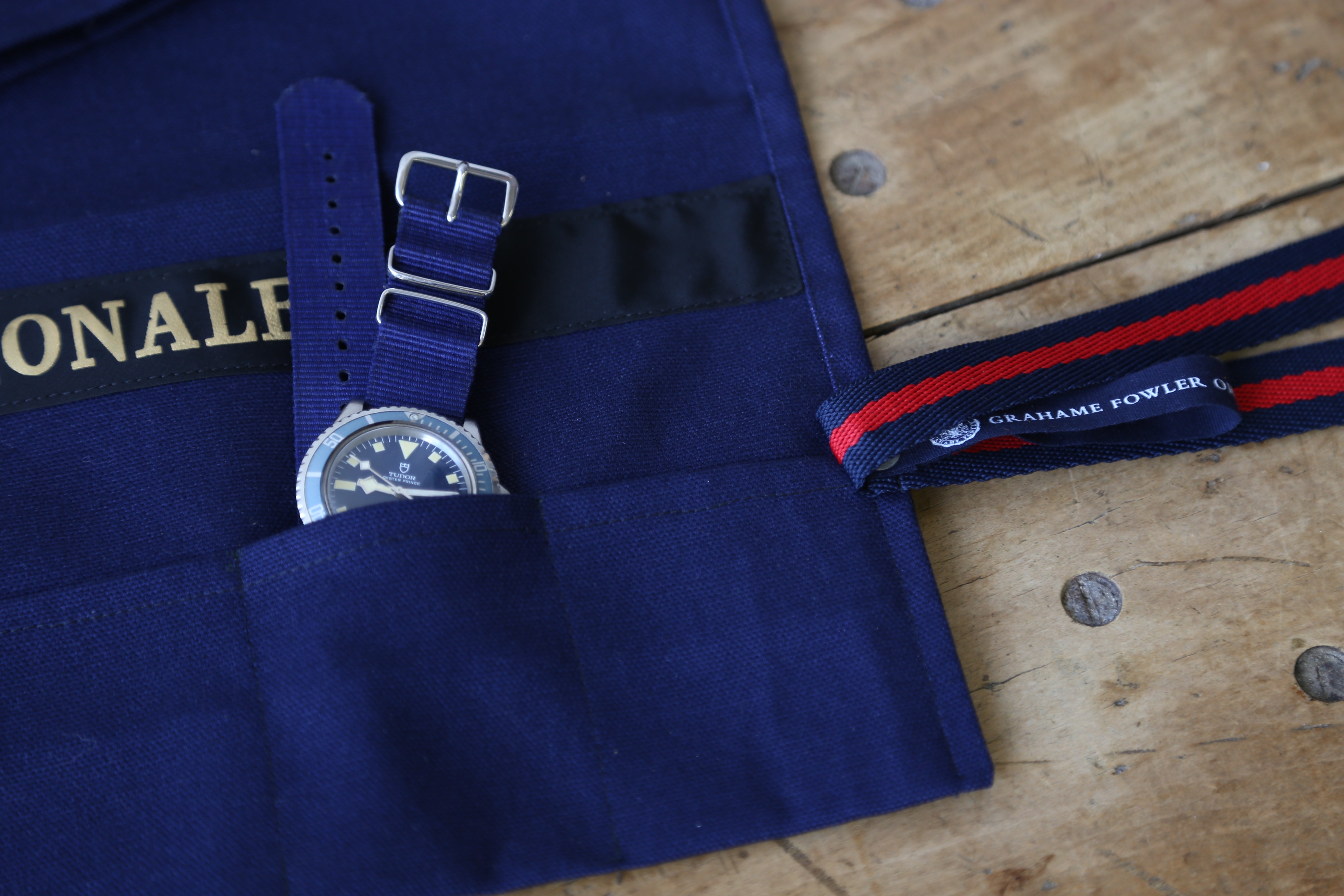 Navy Blue Marine Nationale Watch Roll