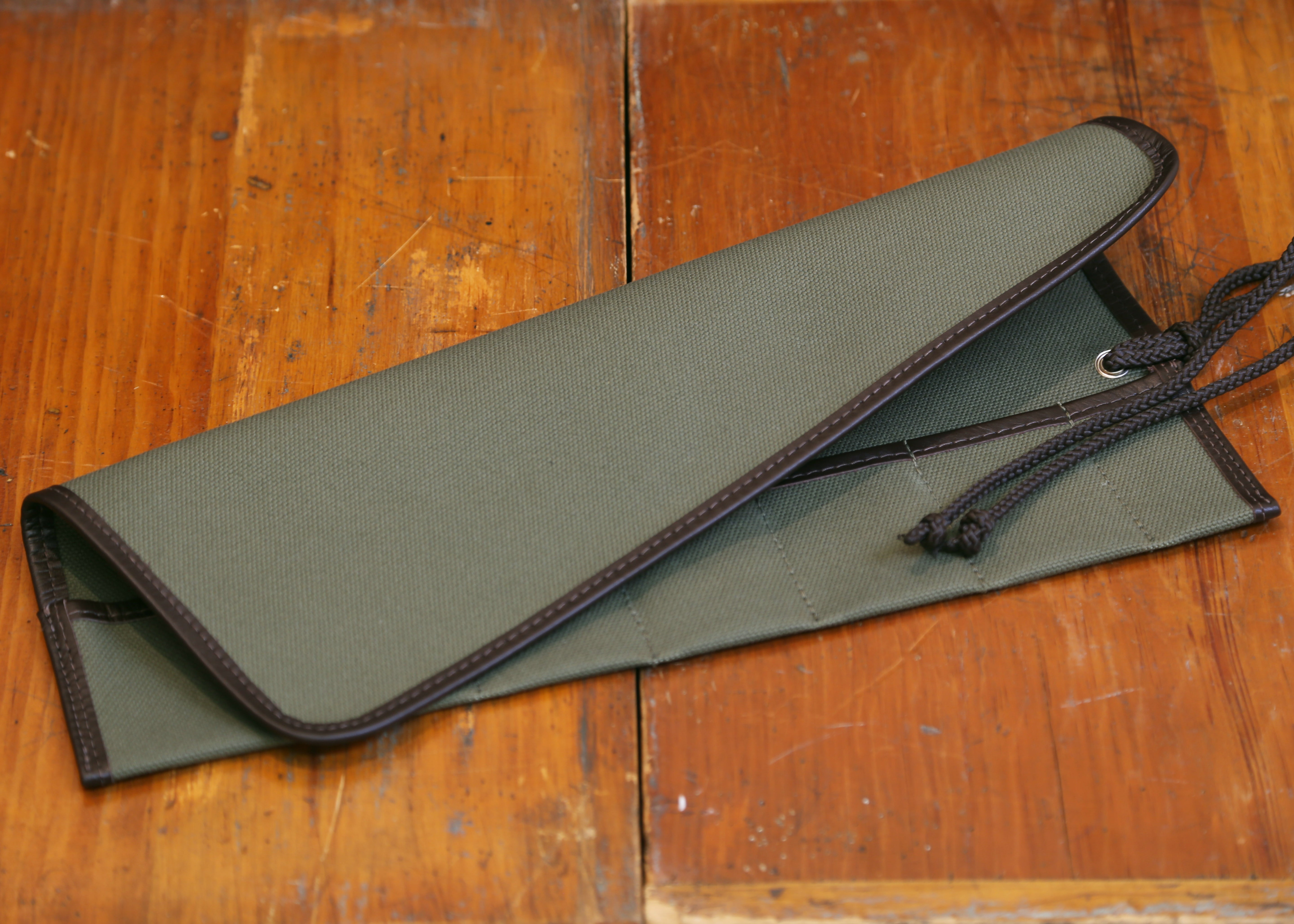 Olive Green Canvas Watch Roll