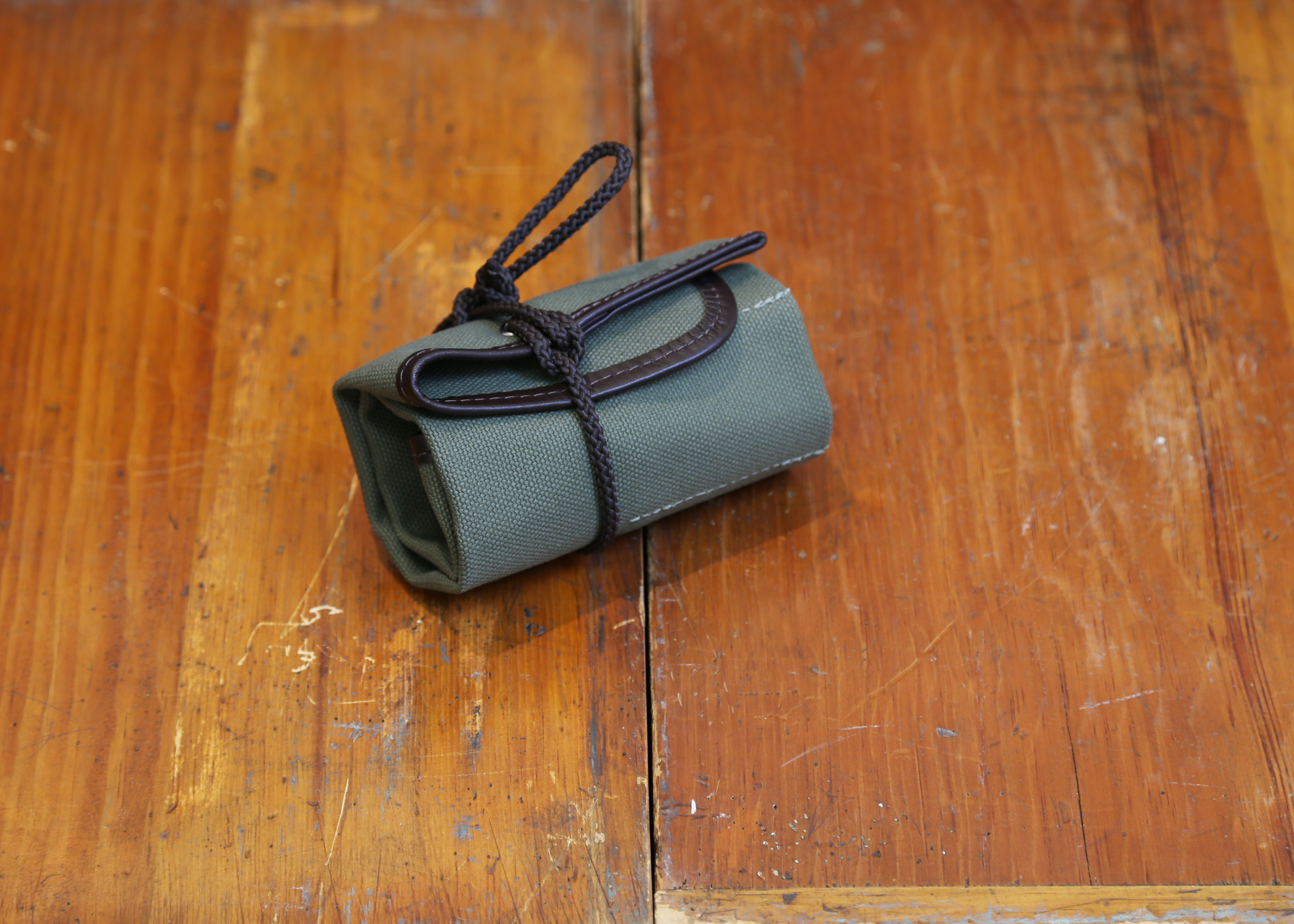 Olive Green Canvas Watch Roll