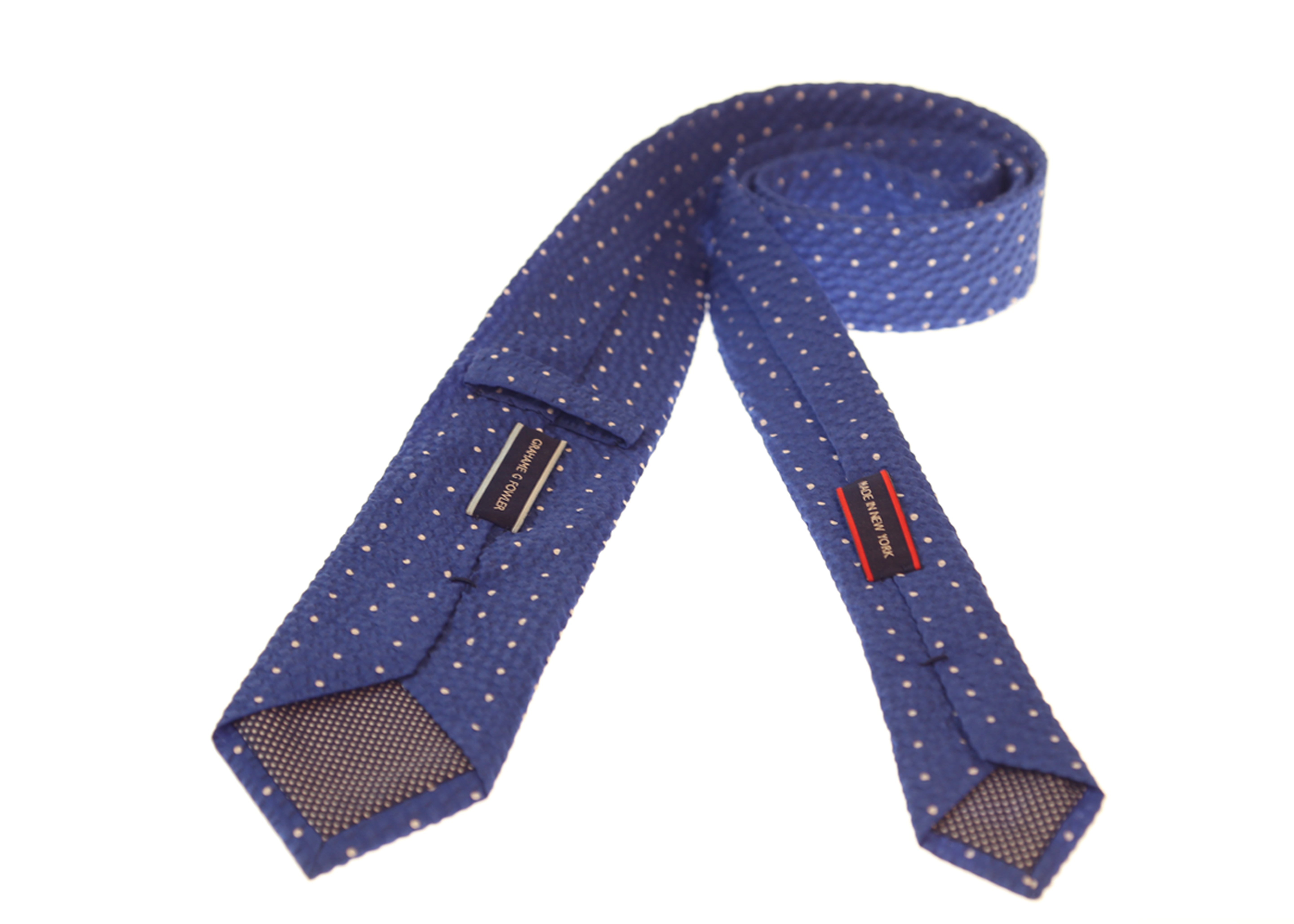 PUCKER Blue Polka dot mens tie