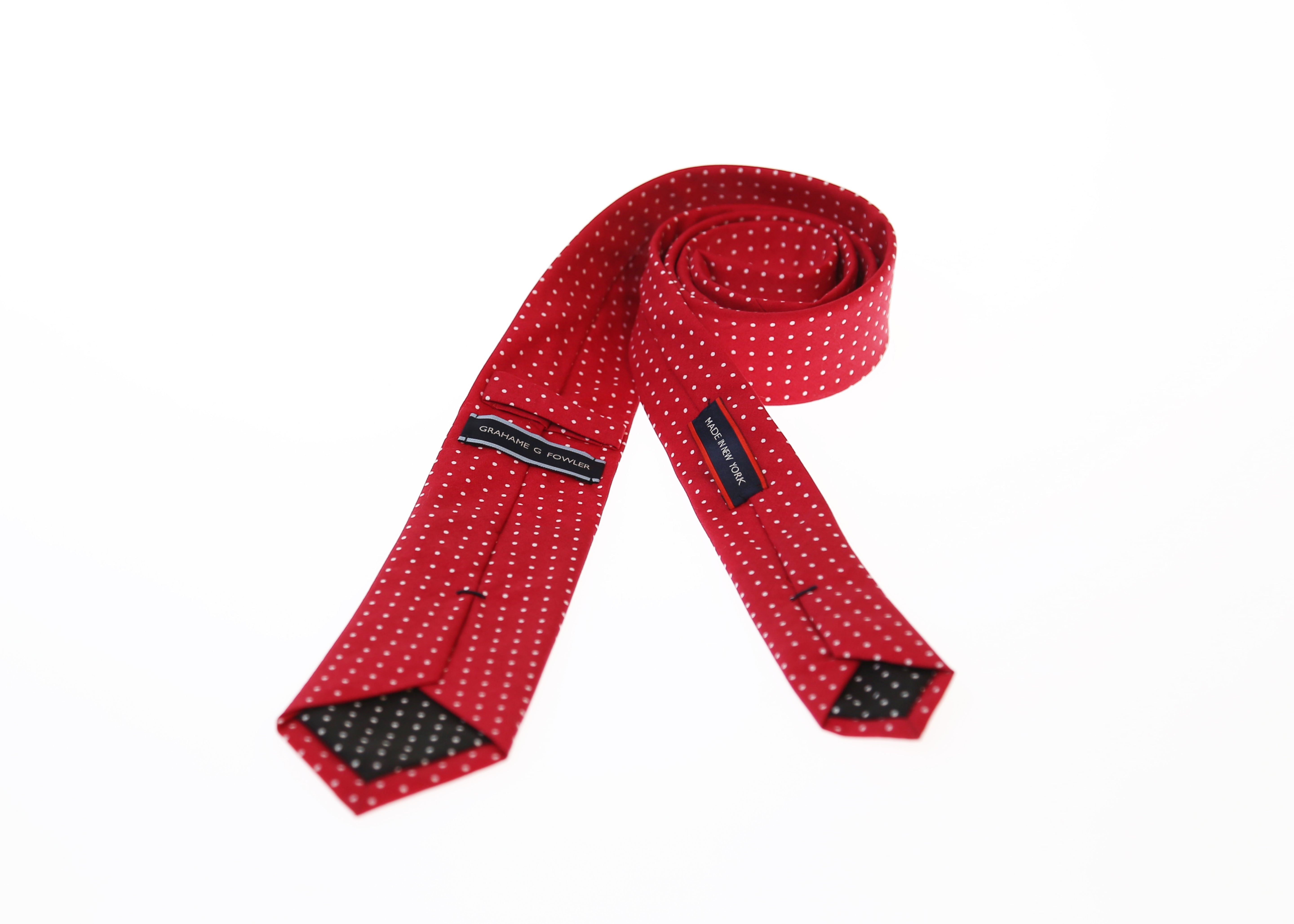 Red Polka Derrick Mens Tie