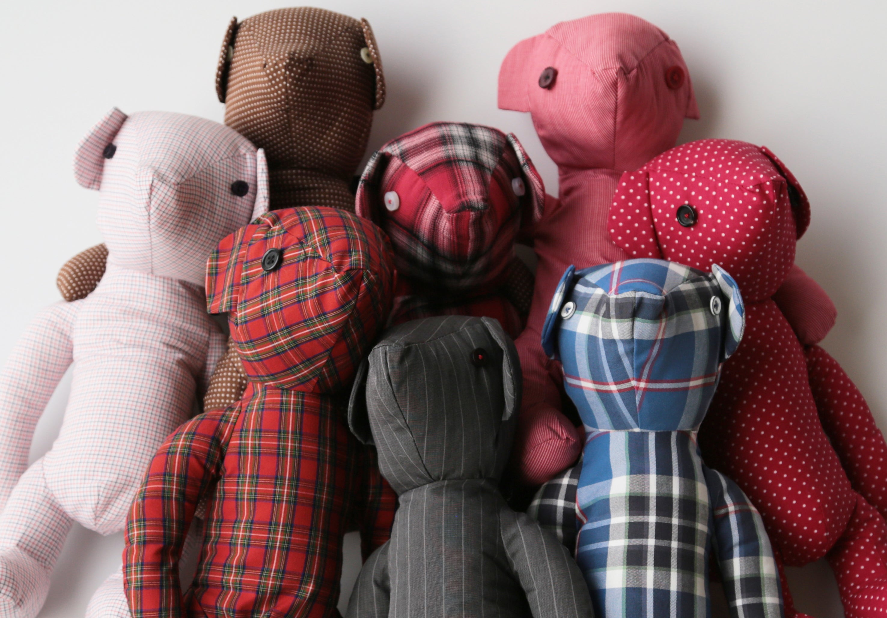 RED & WHITE PIN STRIPE BEAR