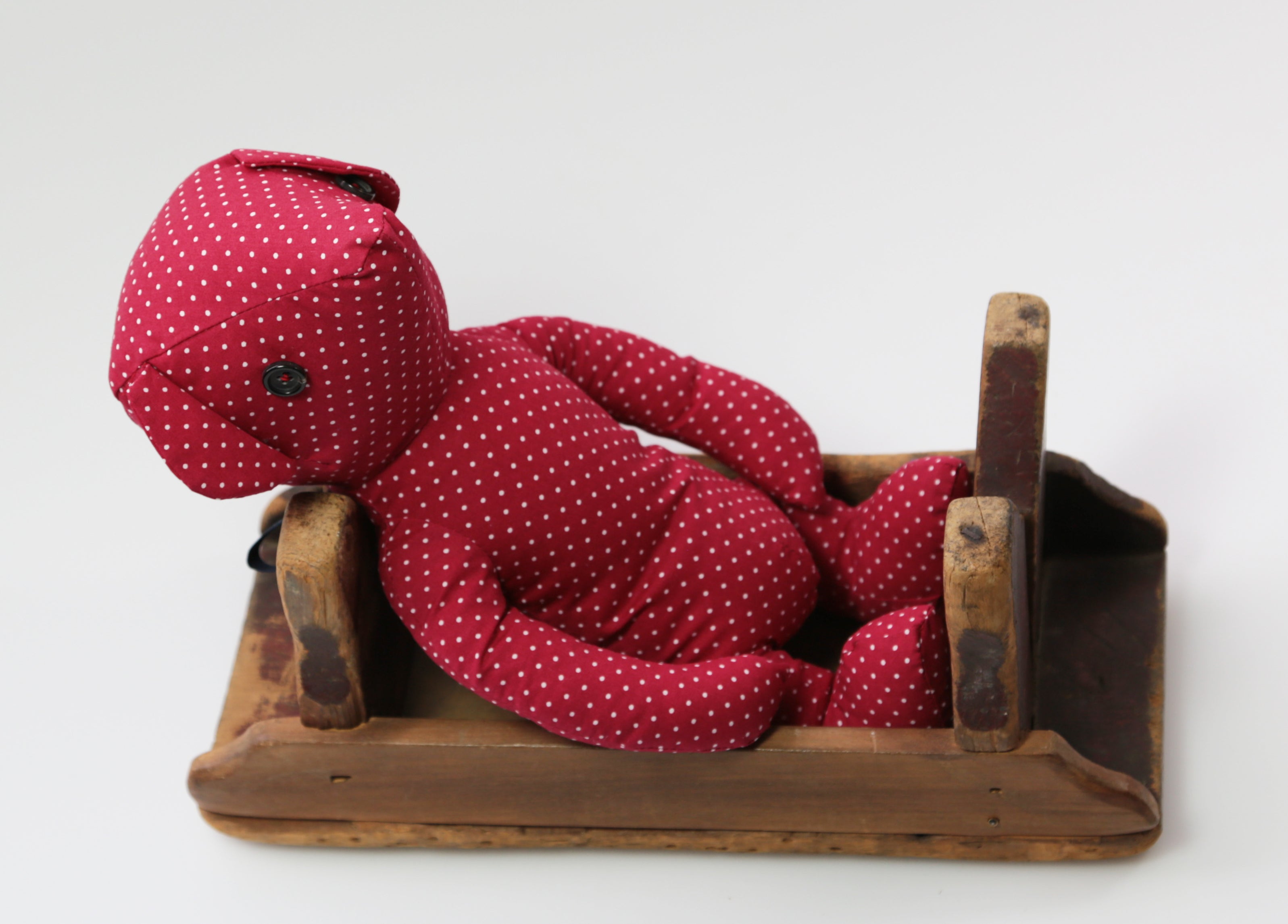 RED WITH WHITE MICRO DOTS BEAR