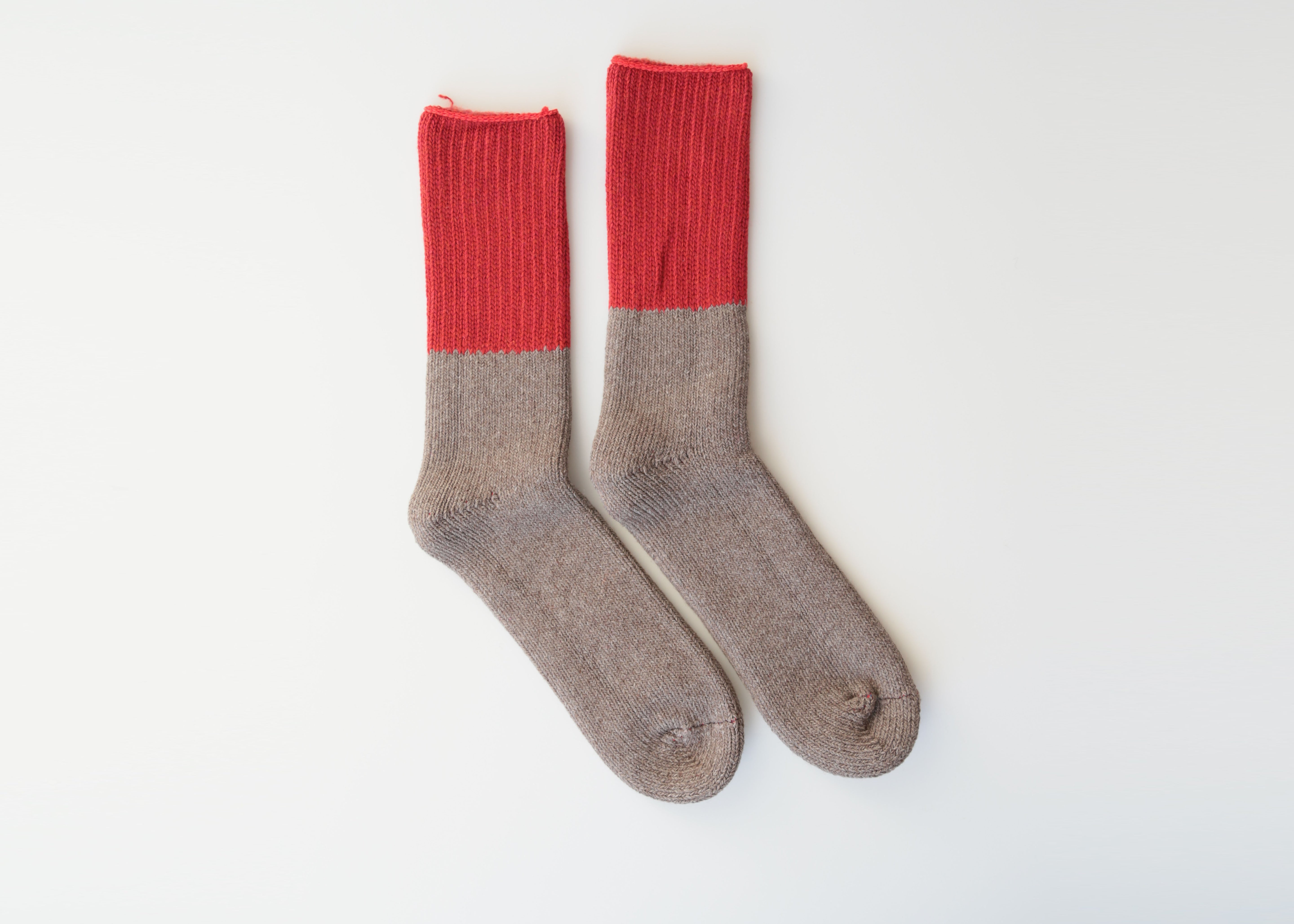 ROTOTO "OUTLAST" TEASEL SOCKS RED/MOCHA