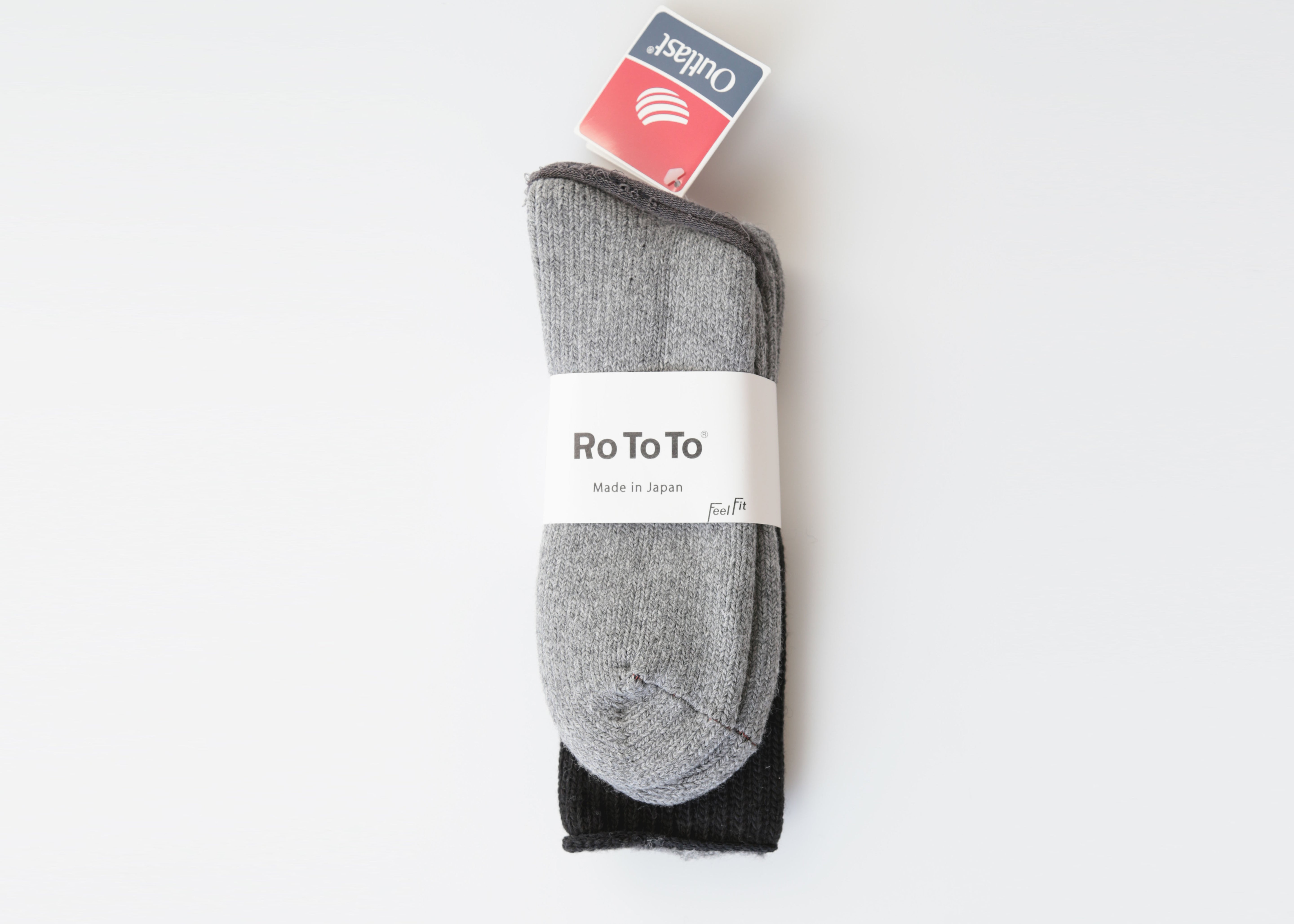 ROTOTO "OUTLAST" TEASEL SOCKS BLACK/L. GRAY