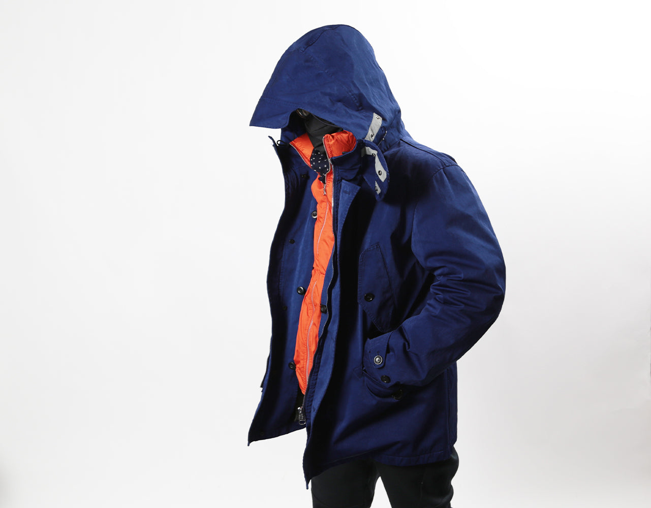 TEN C COBALT SNIPER JACKET W/ ORANGE LINER 4069/3113