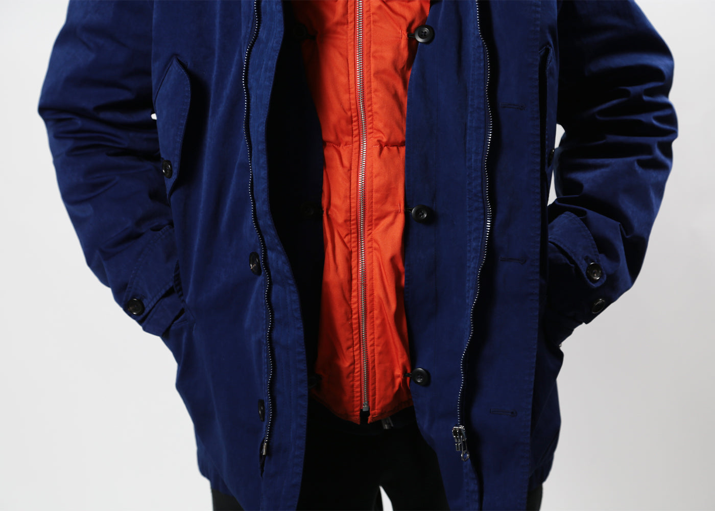TEN C COBALT SNIPER JACKET W/ ORANGE LINER 4069/3113