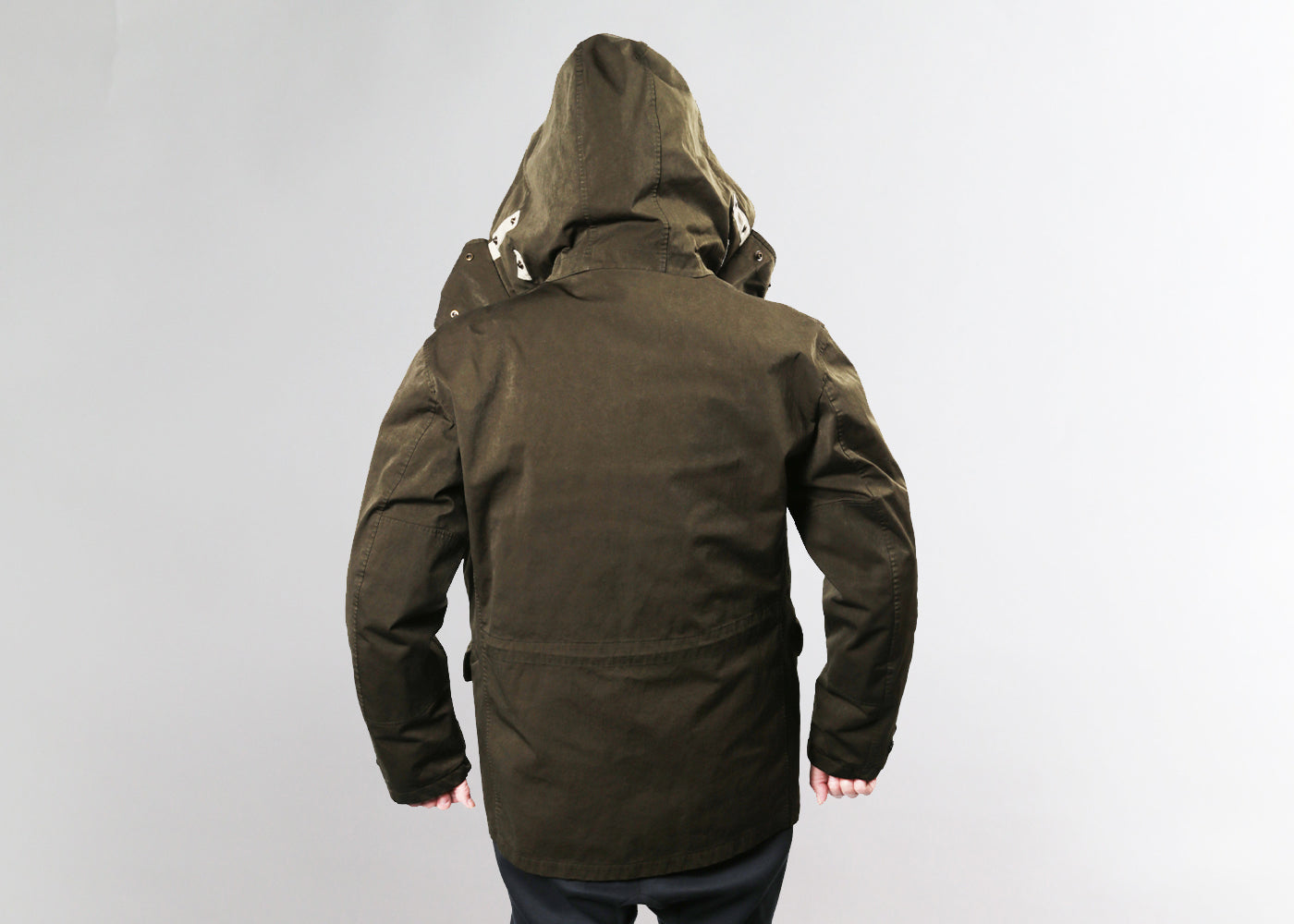 TEN C DARK GREEN PARKA W/ ORANGE DOWN LINER 4069/3113