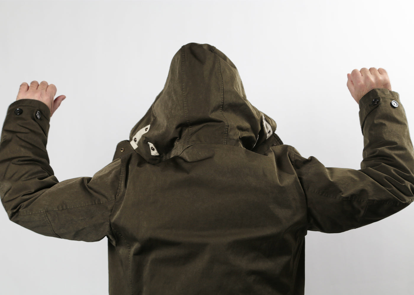 TEN C DARK GREEN PARKA W/ ORANGE DOWN LINER 4069/3113