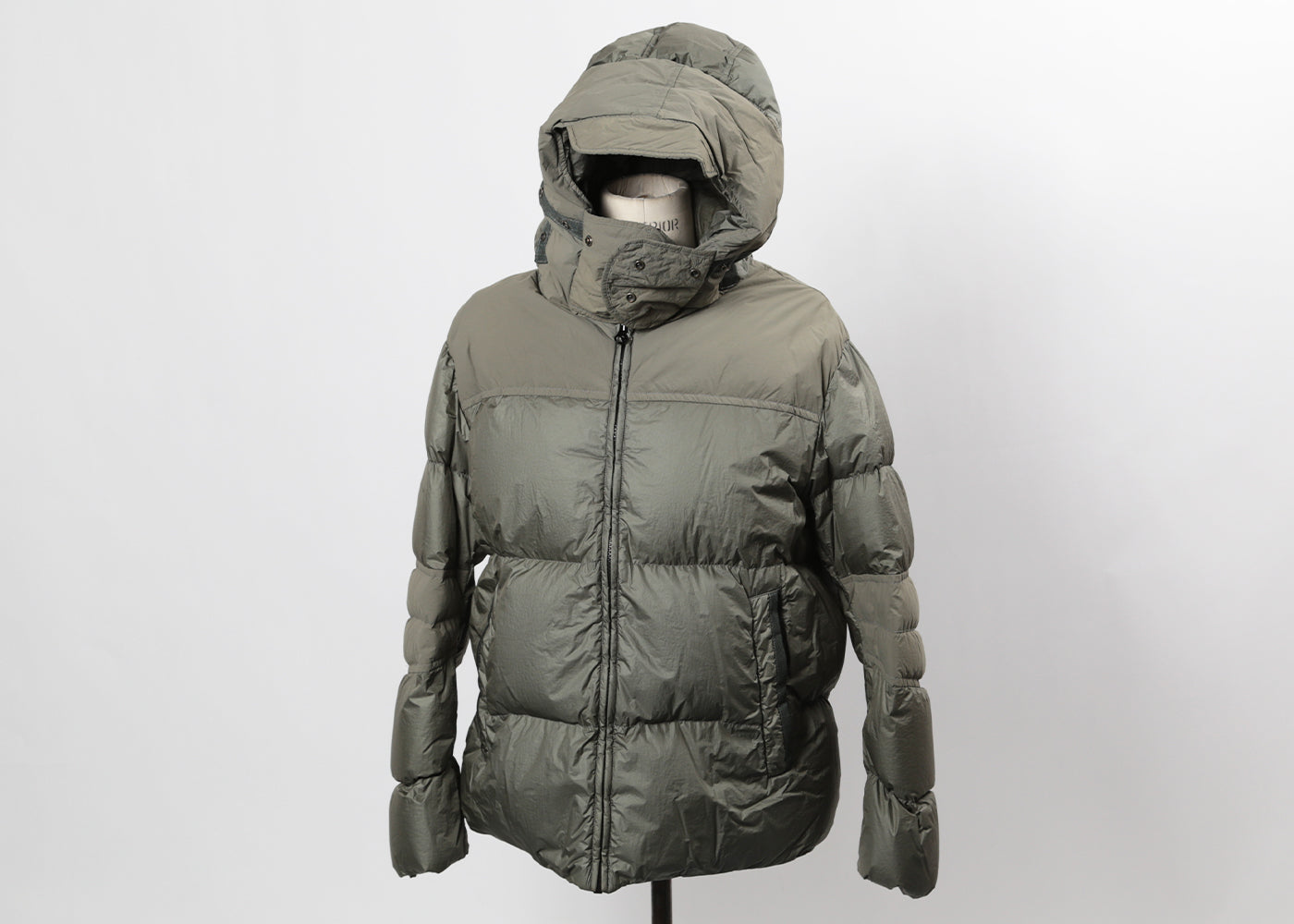 TEN C SAGE GREEN DOWN FILLED HOODED MID LAYER 3112