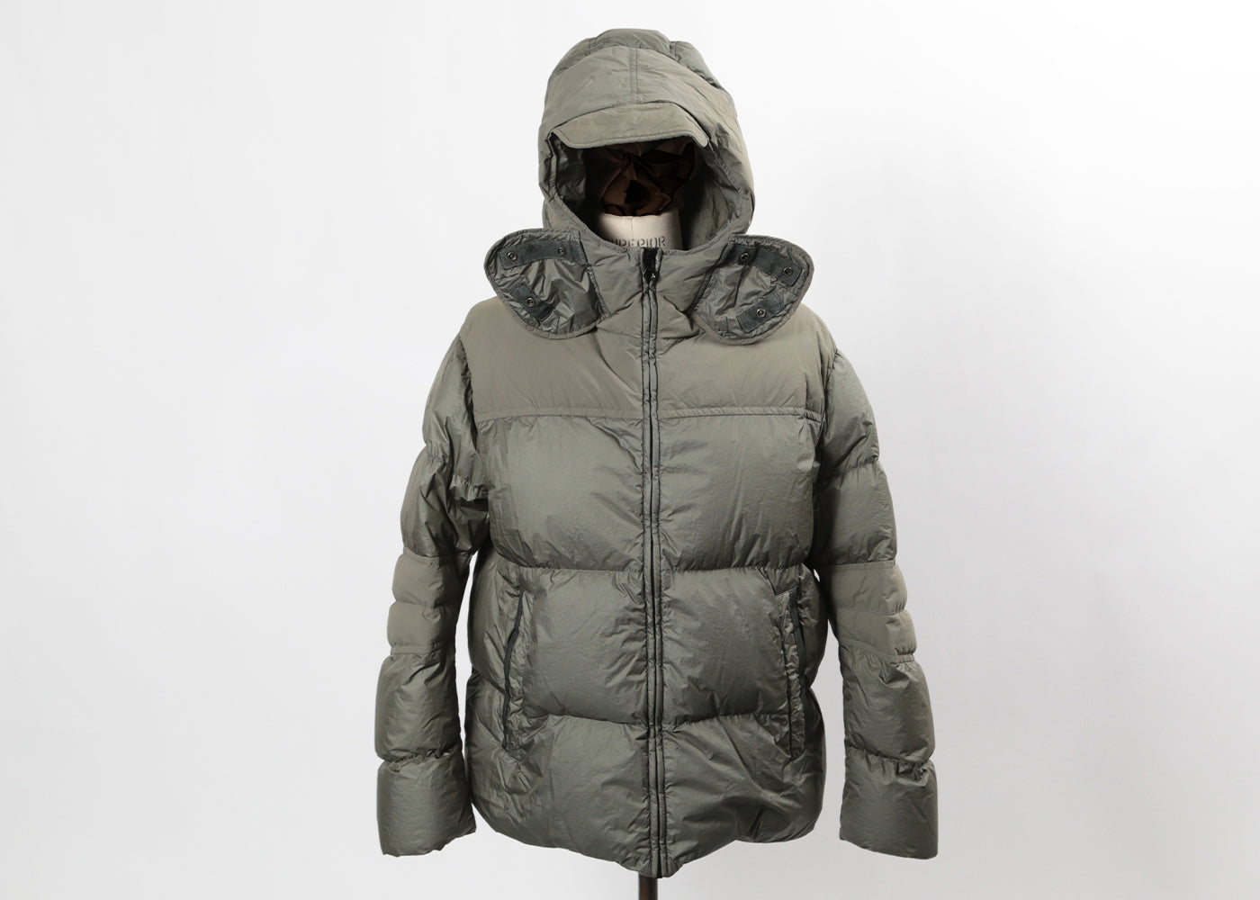 TEN C SAGE GREEN DOWN FILLED HOODED MID LAYER 3112