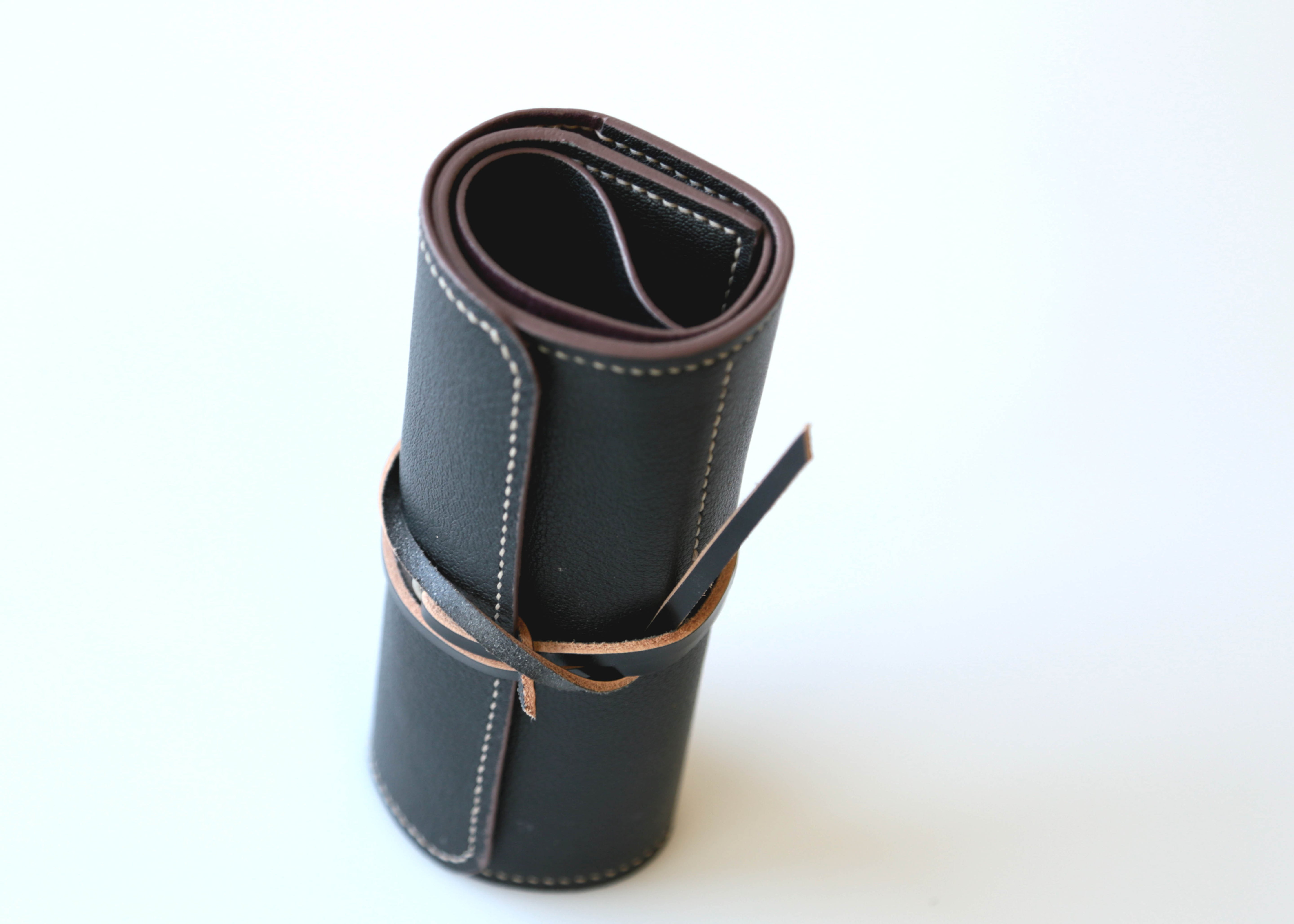 THREE POCKET WATCH ROLL BROWN