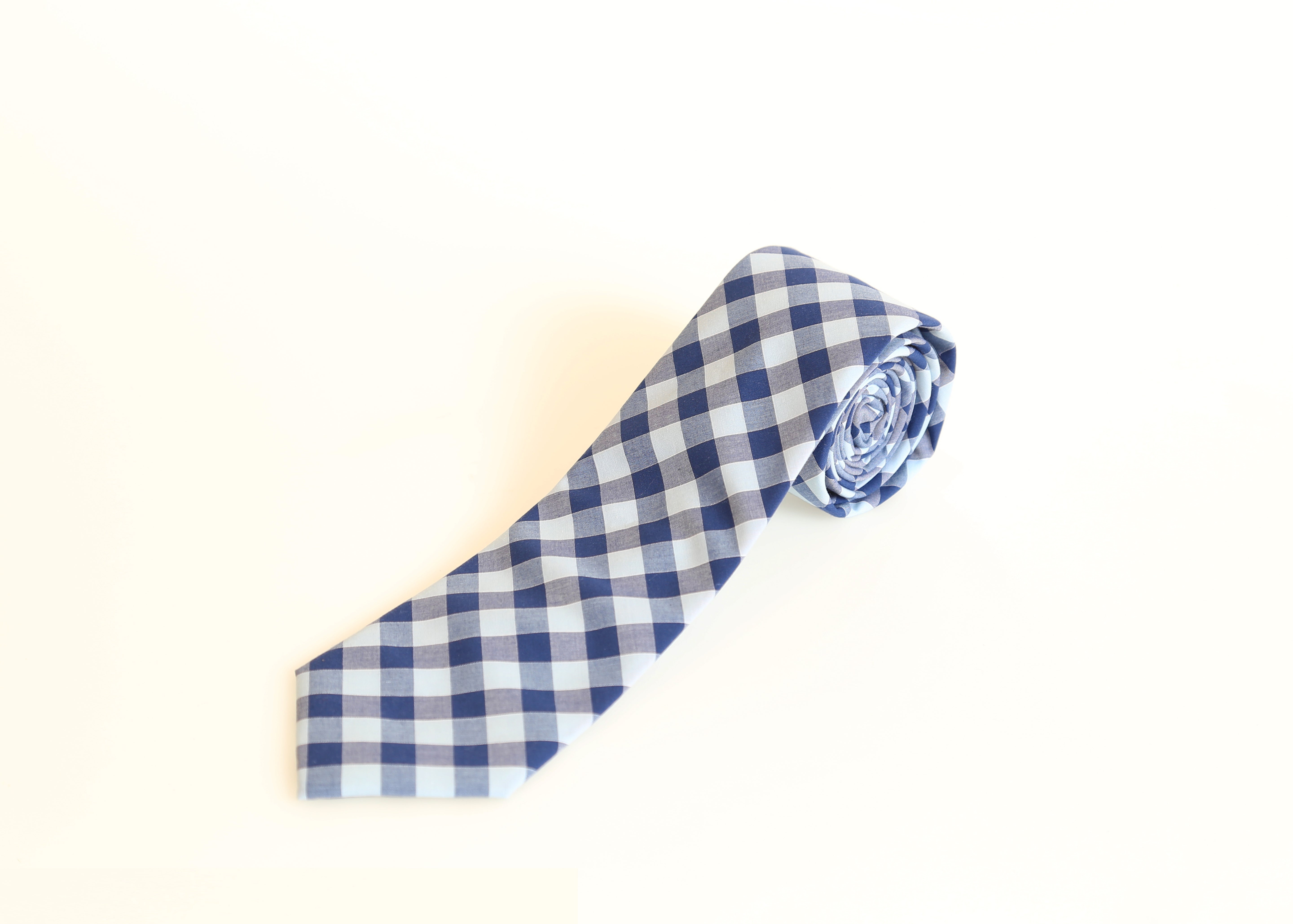 Tonal Blue Gingham Tie